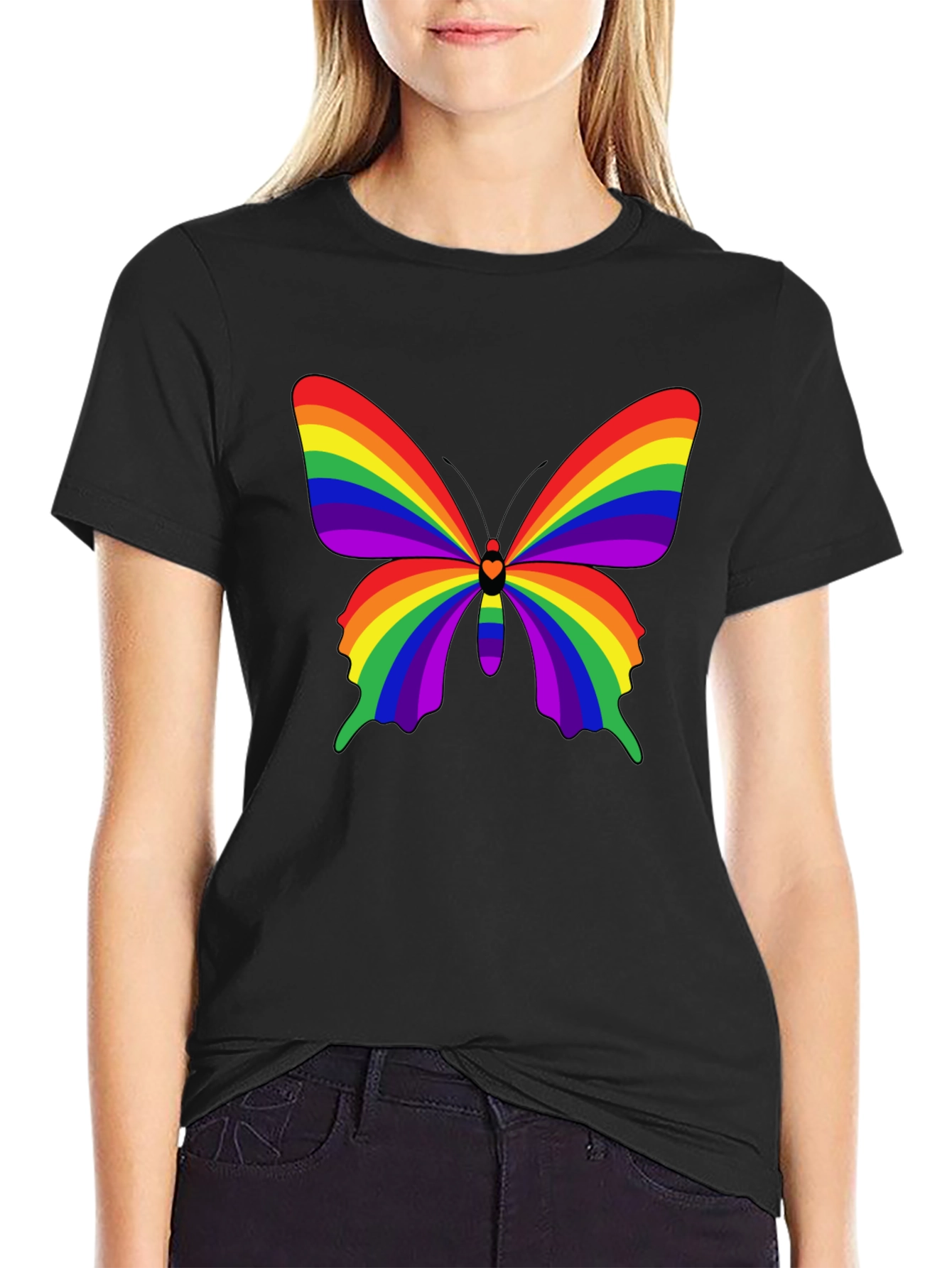 Rainbow Butterfly Graphic Tee - Pride & Celebration