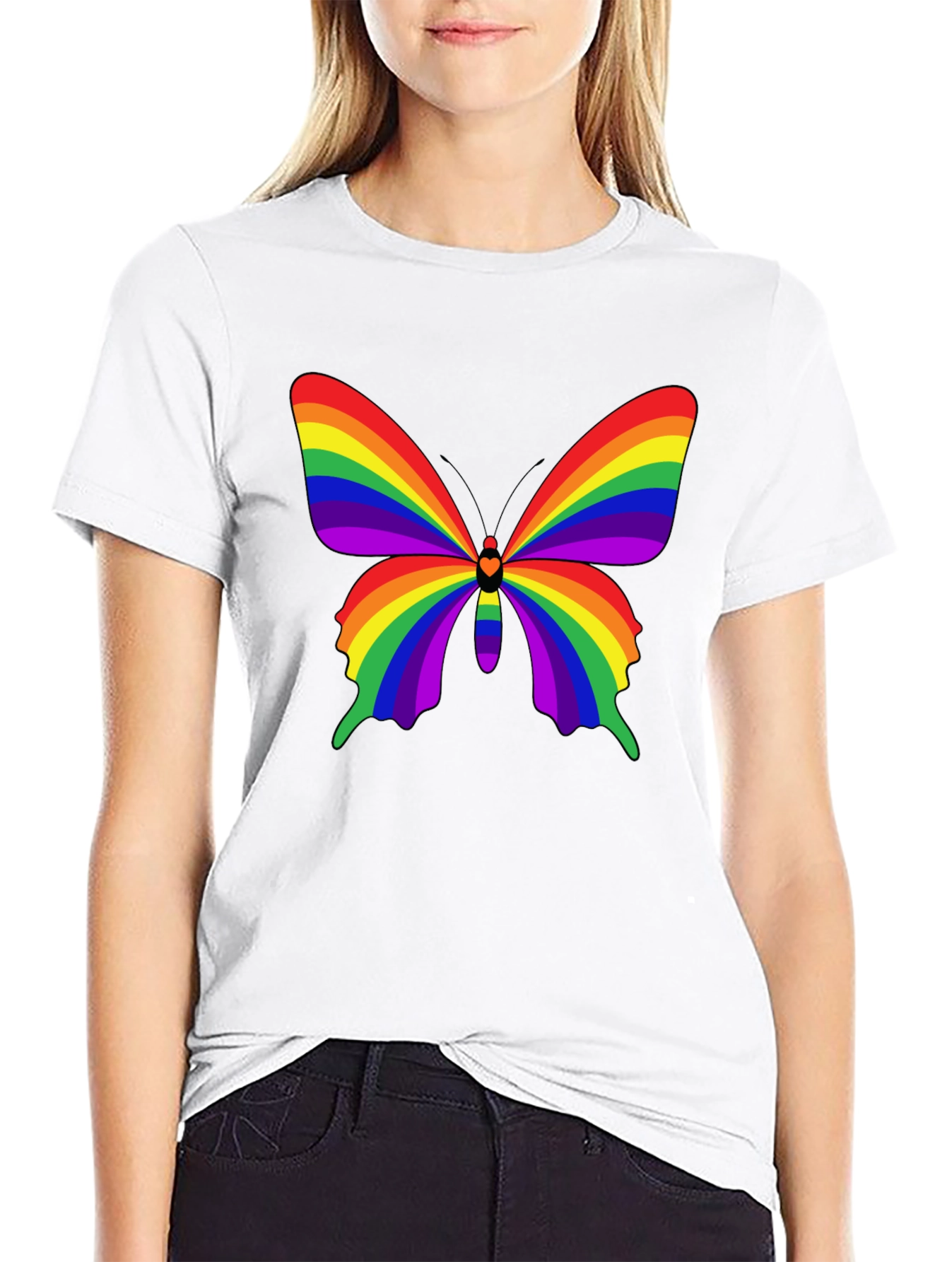 Rainbow Butterfly Graphic Tee - Pride & Celebration