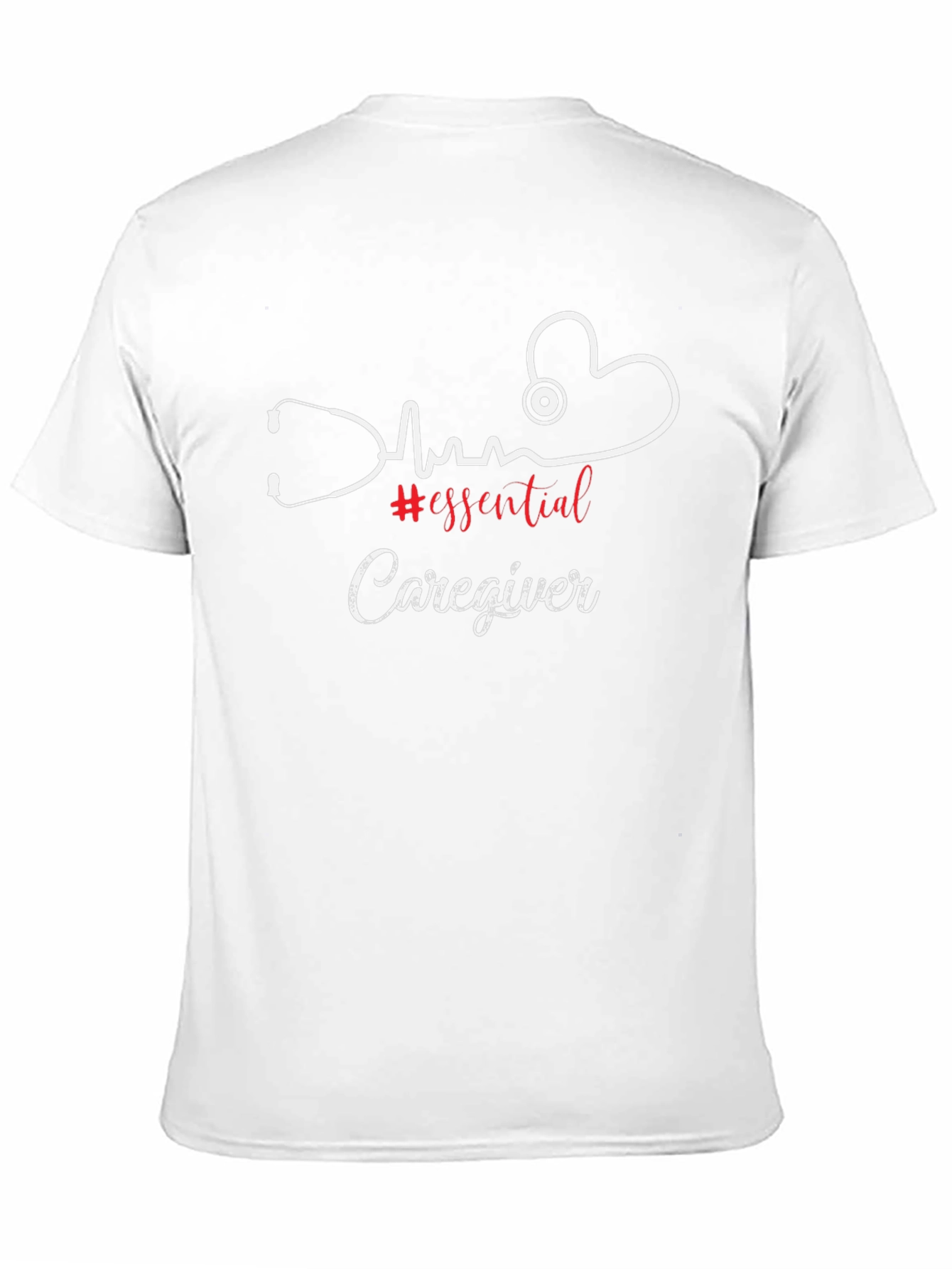 Essential Caregiver T-Shirt - Heartbeat Stethoscope Graphic