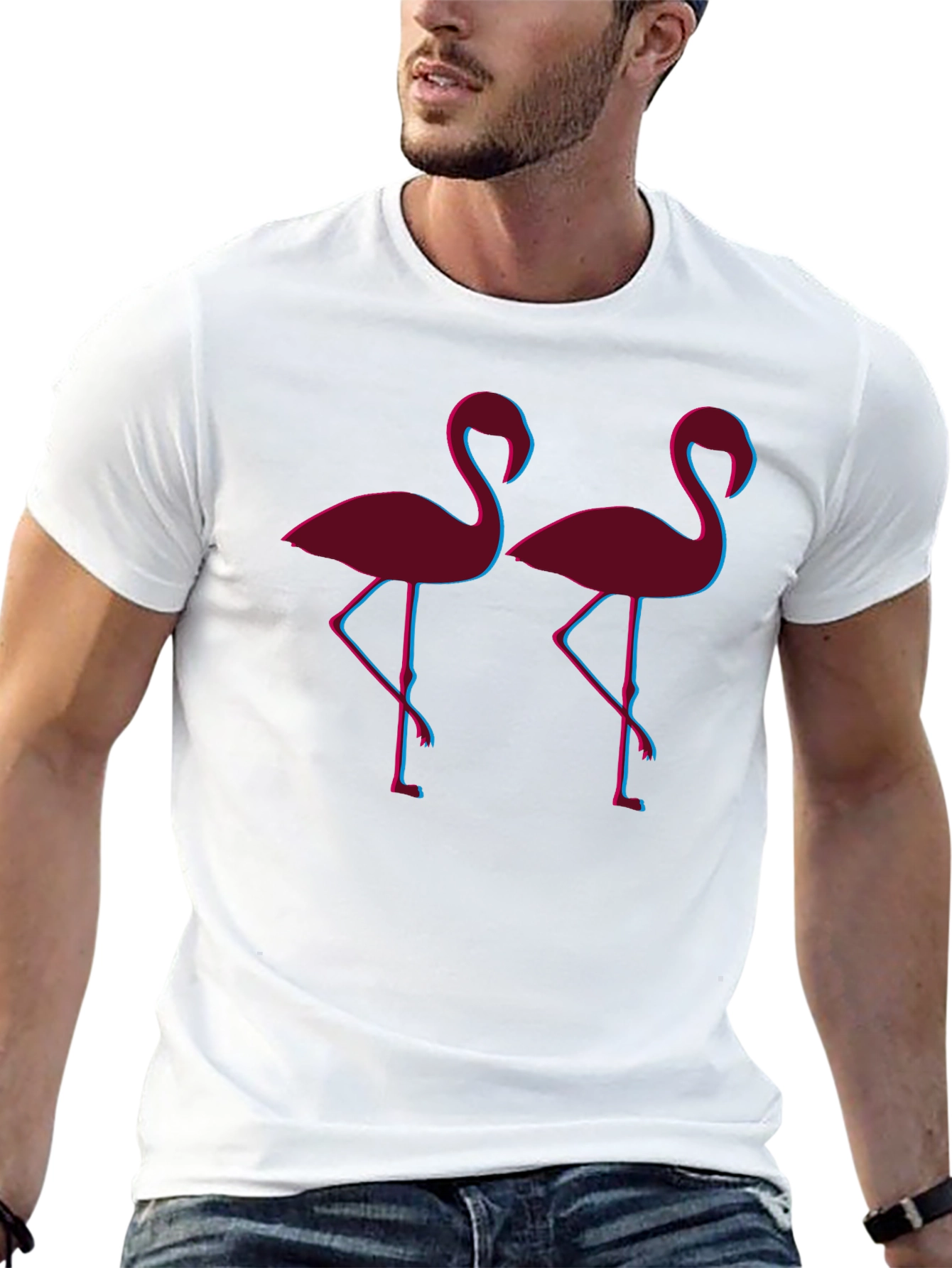 Mens Black Flamingo T-Shirt