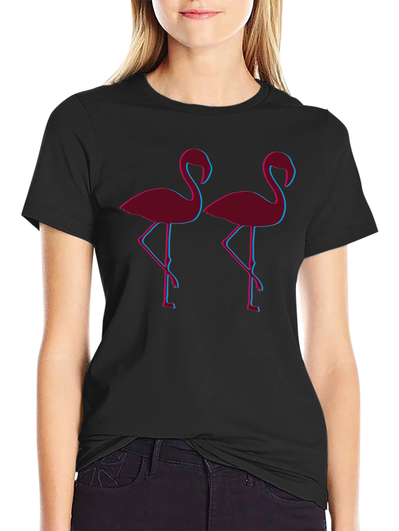 Mens Black Flamingo T-Shirt