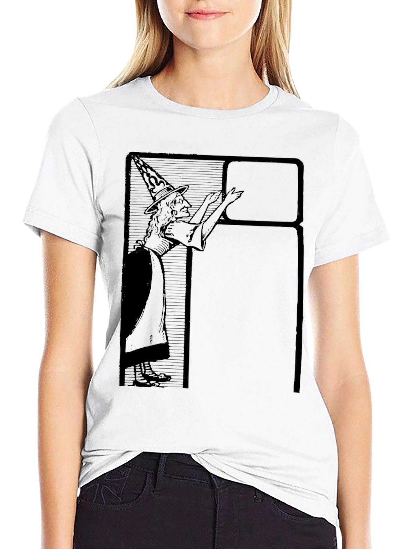 Witch Graphic Tee - Black Cotton T-Shirt