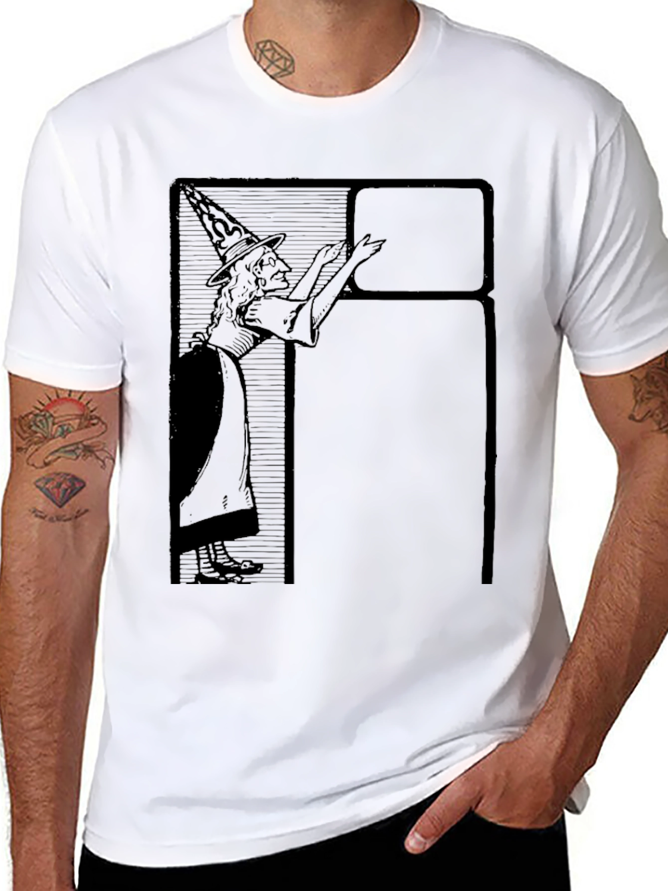Witch Graphic Tee - Black Cotton T-Shirt