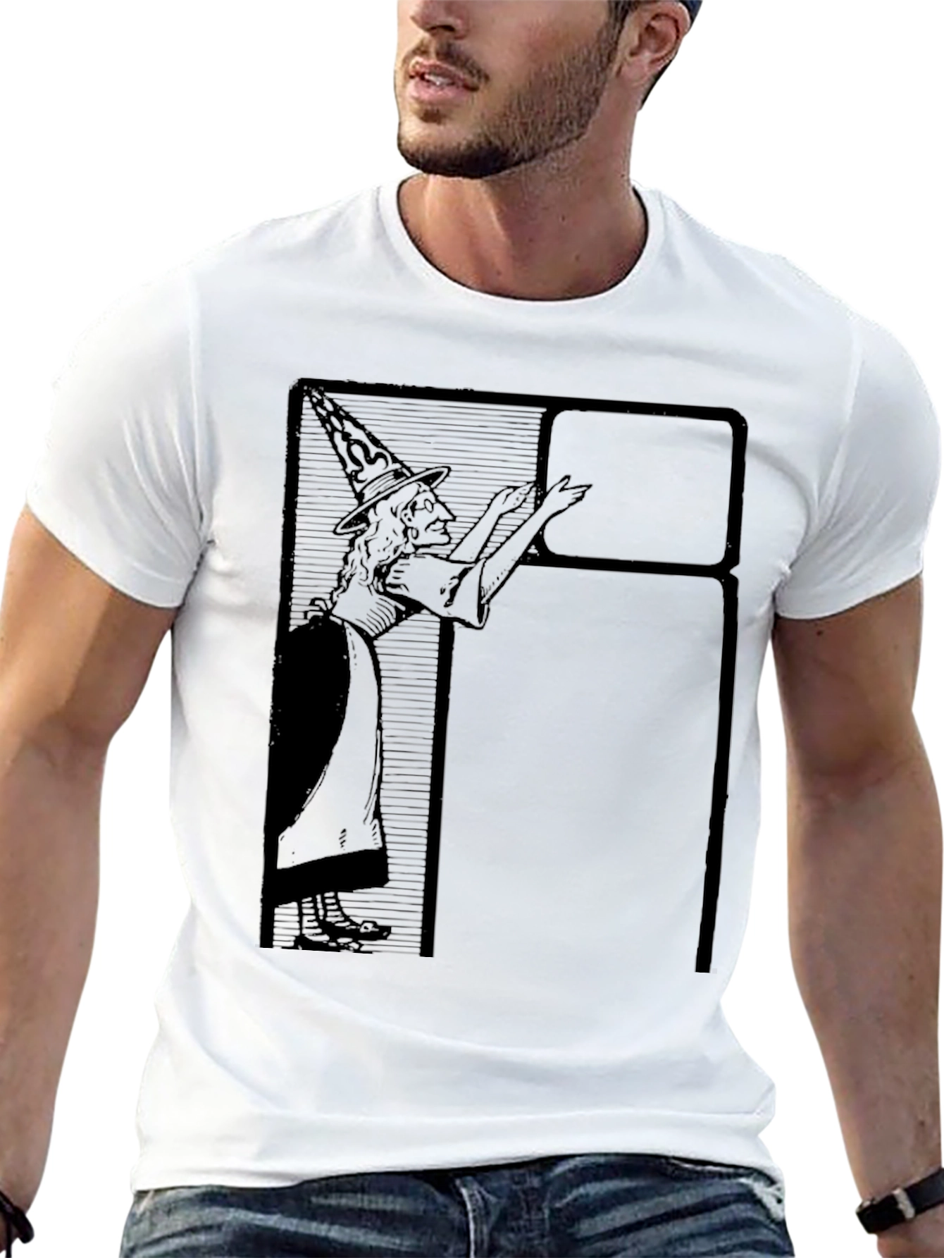 Witch Graphic Tee - Black Cotton T-Shirt