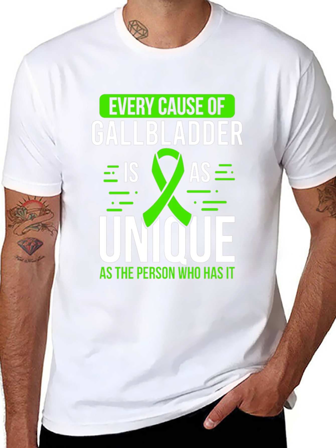 Gallbladder Awareness T-Shirt - Every Cause Unique Tee