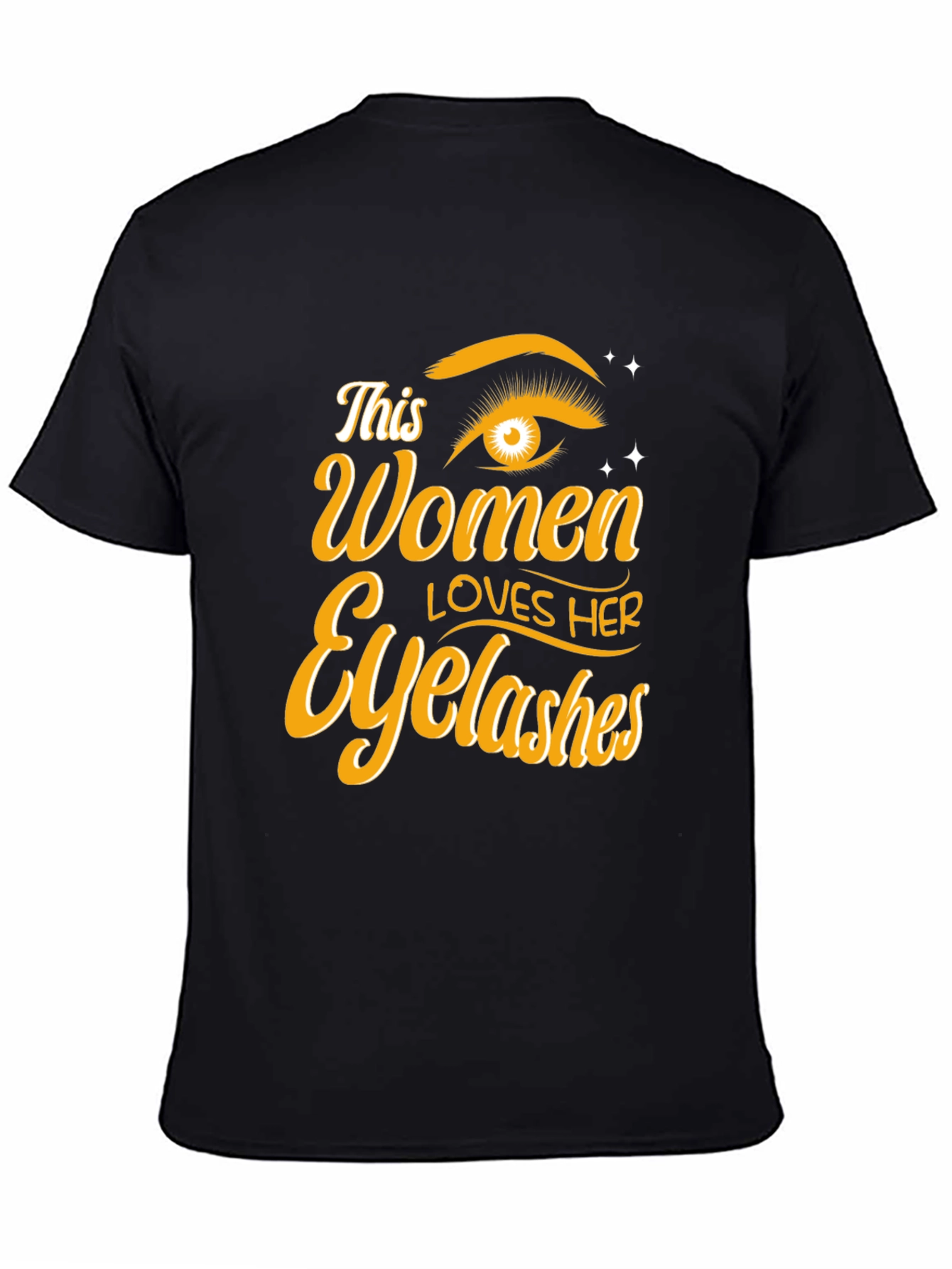 Women Loves Her Eyelashes Black T-Shirt