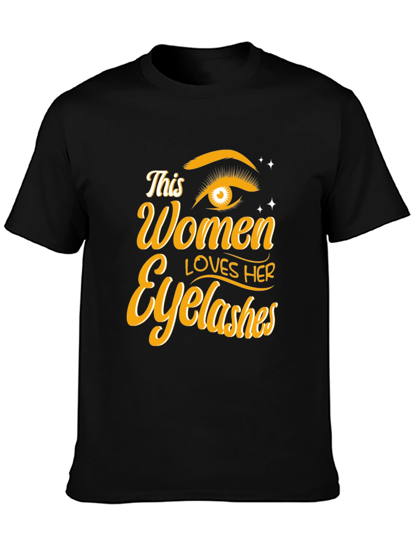 Women Loves Her Eyelashes Black T-Shirt