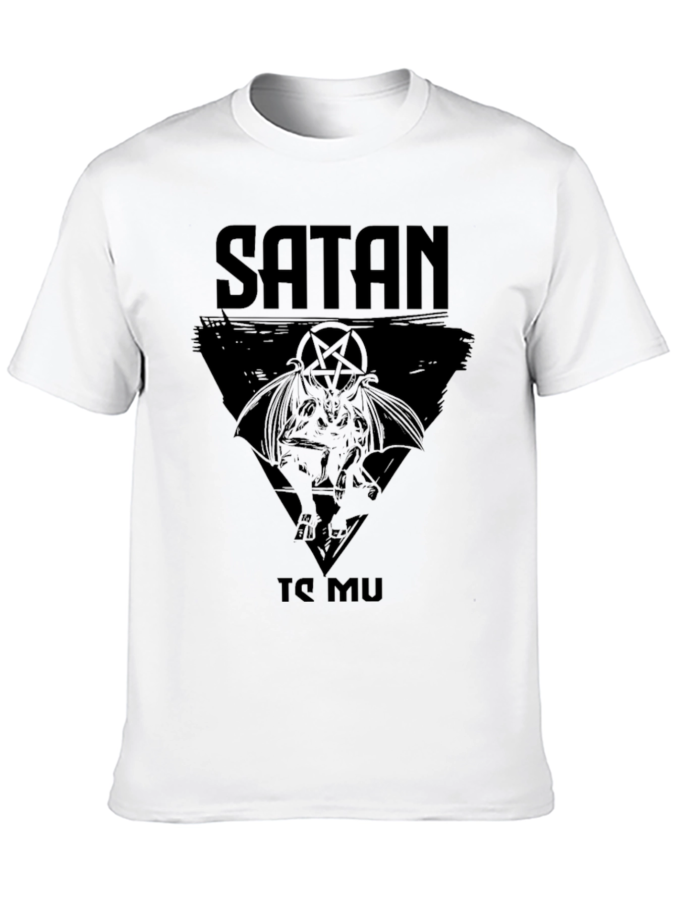 Satan Te Mu Graphic T-Shirt - Black