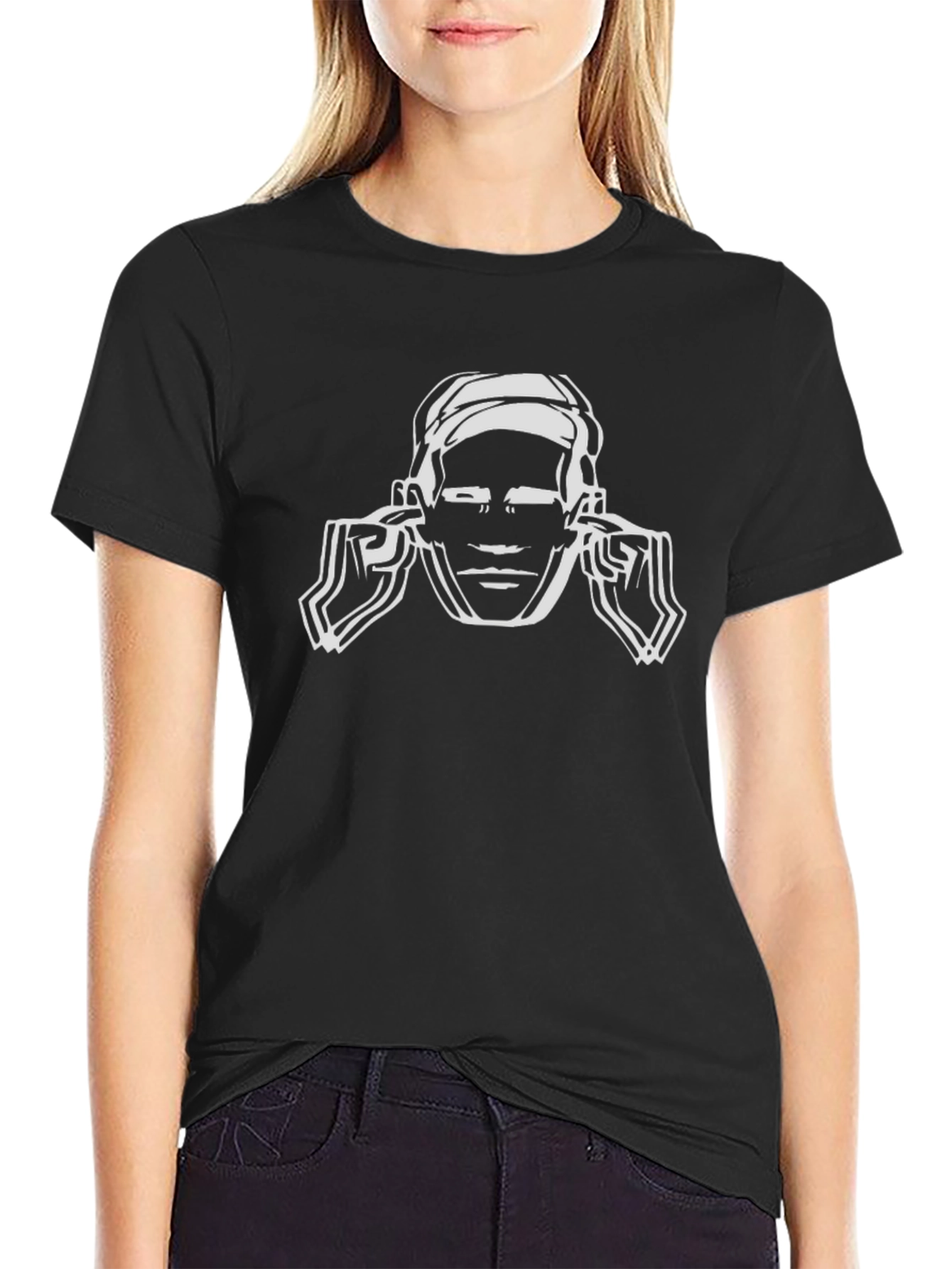 Hear No Evil Graphic Tee - Black Cotton Shirt