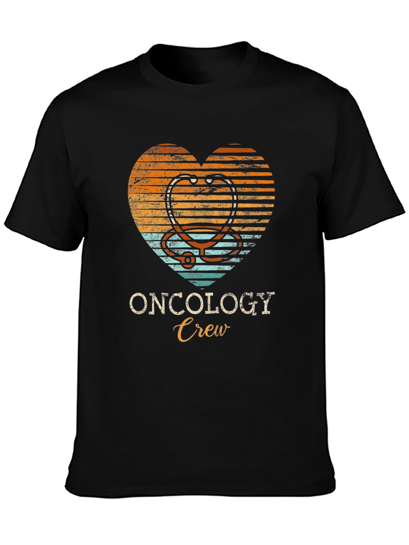 Oncology Crew Heart Stethoscope Graphic Tee