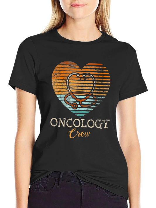 Oncology Crew Heart Stethoscope Graphic Tee