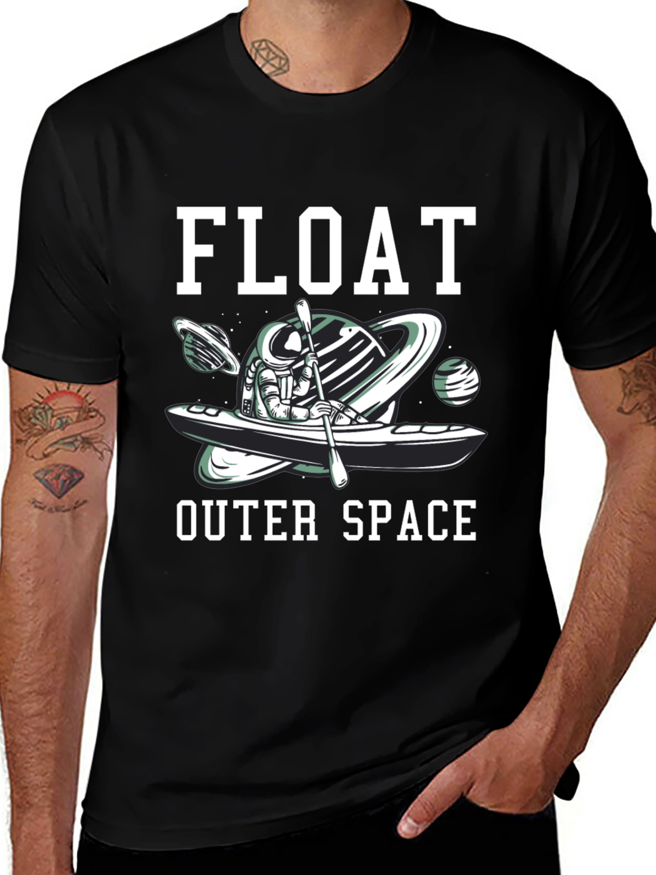 Astronaut Kayak T-Shirt - Float Outer Space Design