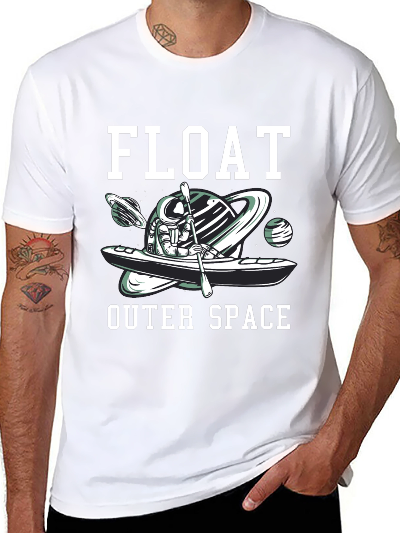 Astronaut Kayak T-Shirt - Float Outer Space Design