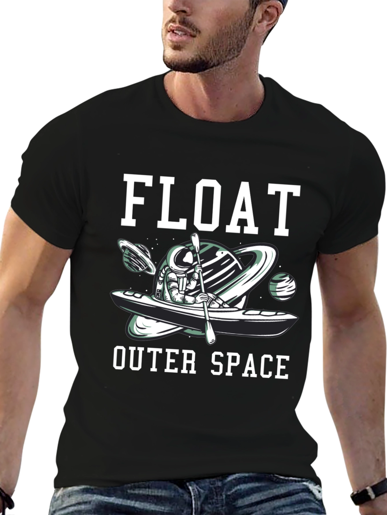Astronaut Kayak T-Shirt - Float Outer Space Design
