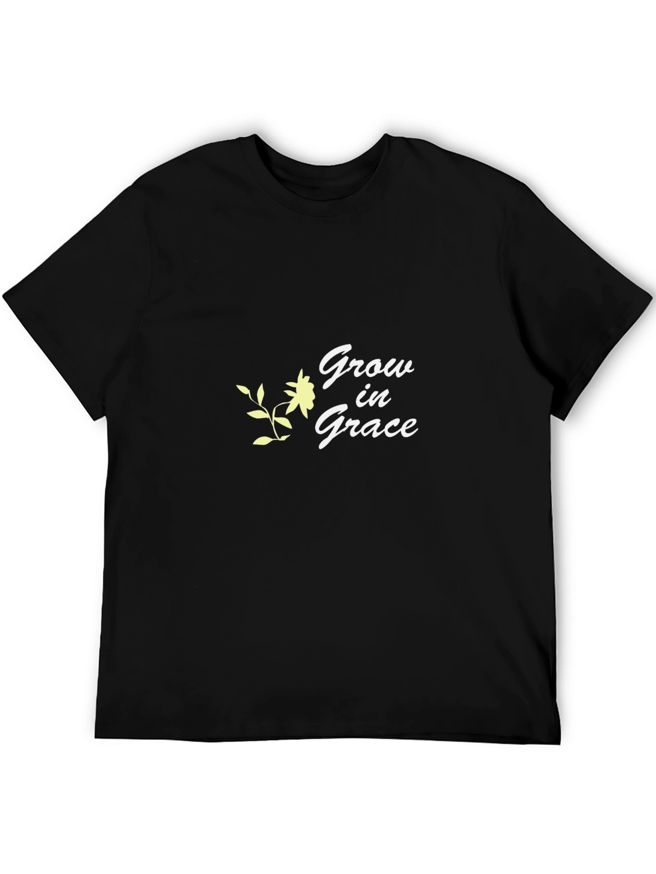 Grow in Grace Black Graphic T-Shirt