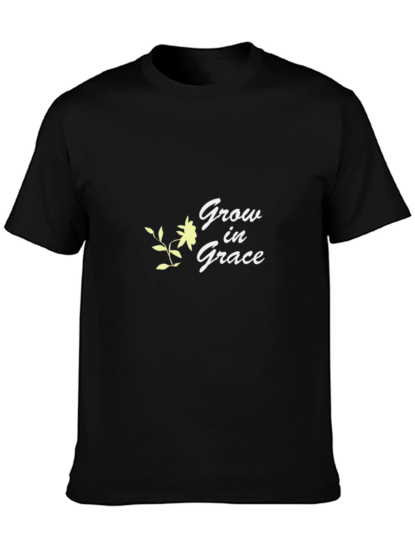 Grow in Grace Black Graphic T-Shirt