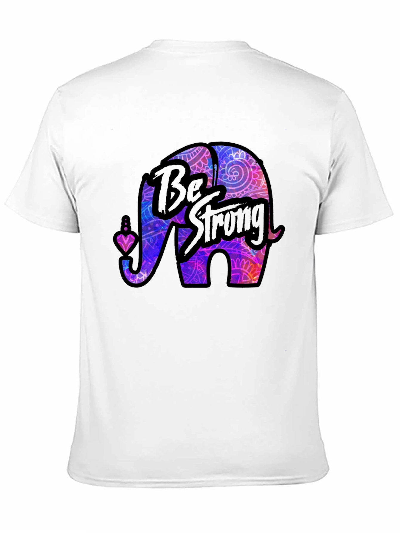 Be Strong Elephant Graphic T-Shirt - Black