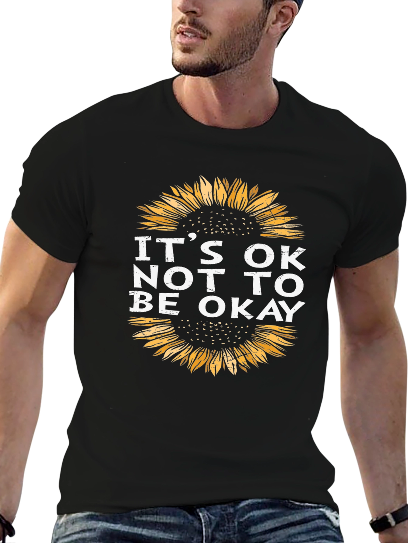 Its OK Not to Be Okay Sunflower Graphic Tee