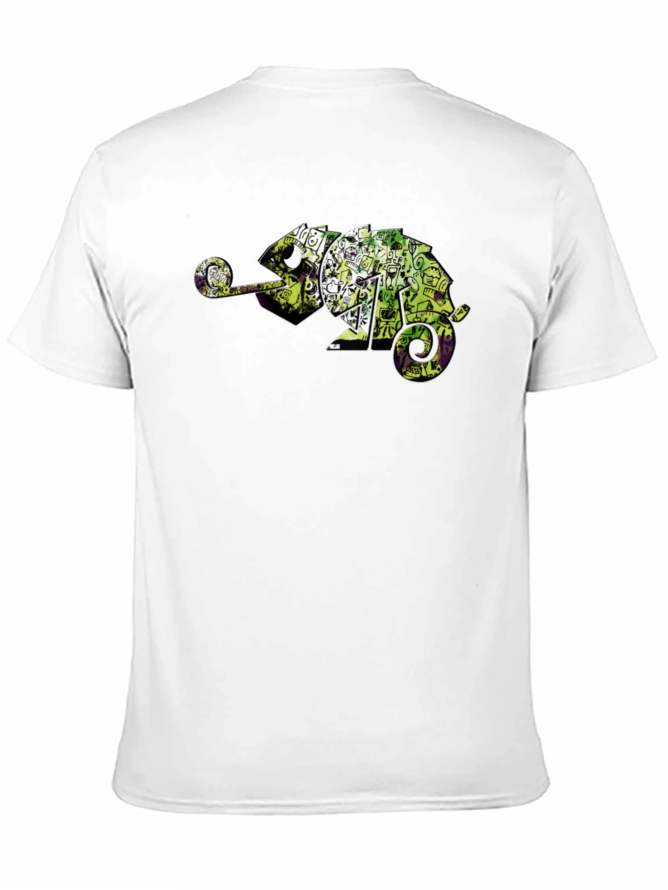 Cool Chameleon Graphic Tee - Black Casual T-Shirt