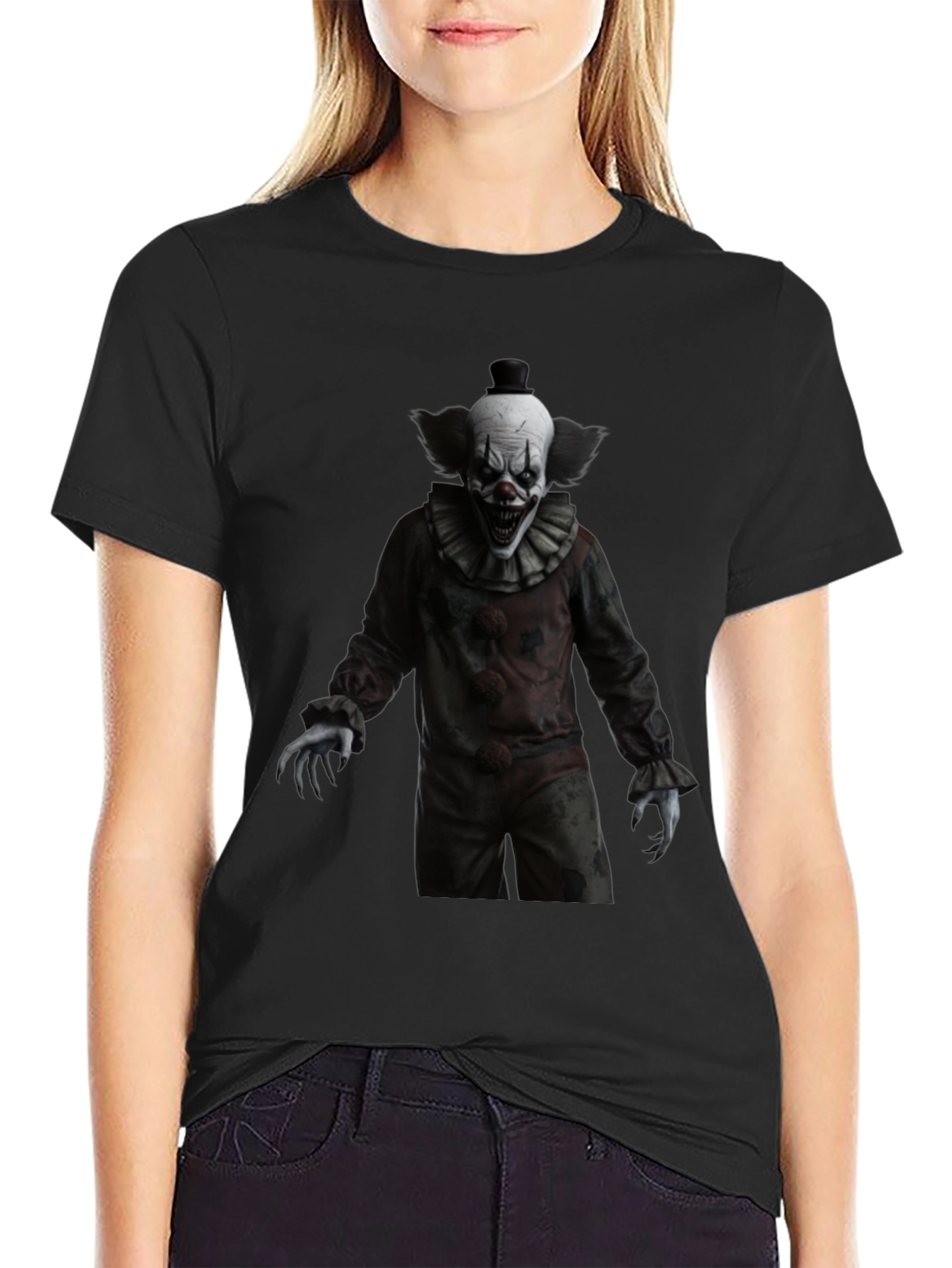 Creepy Clown Graphic Tee - Horror Style