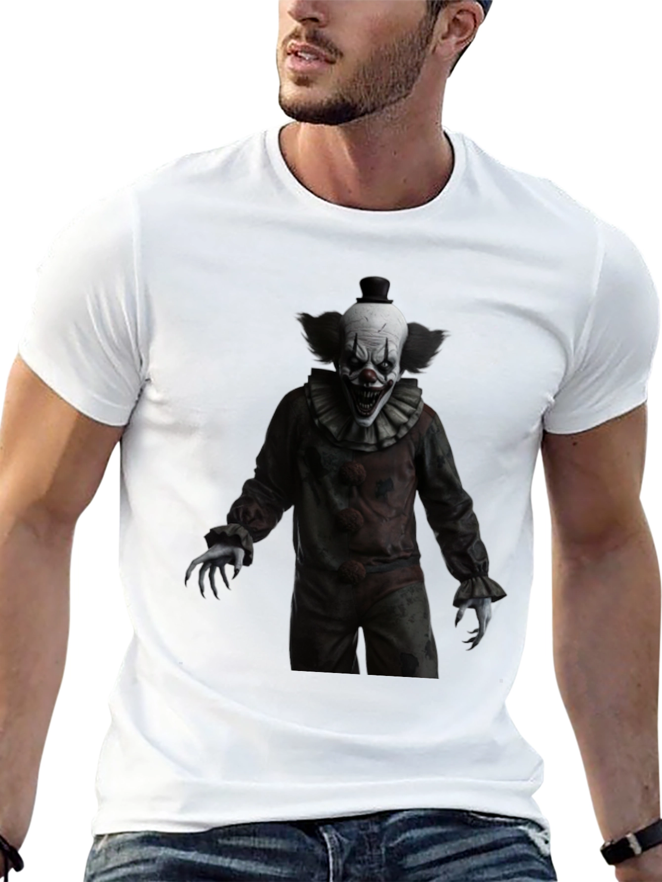 Creepy Clown Graphic Tee - Horror Style