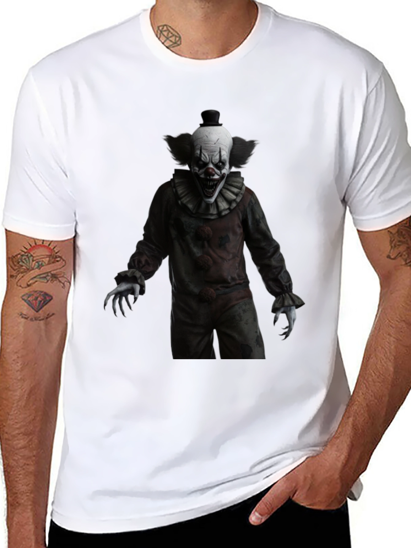 Creepy Clown Graphic Tee - Horror Style