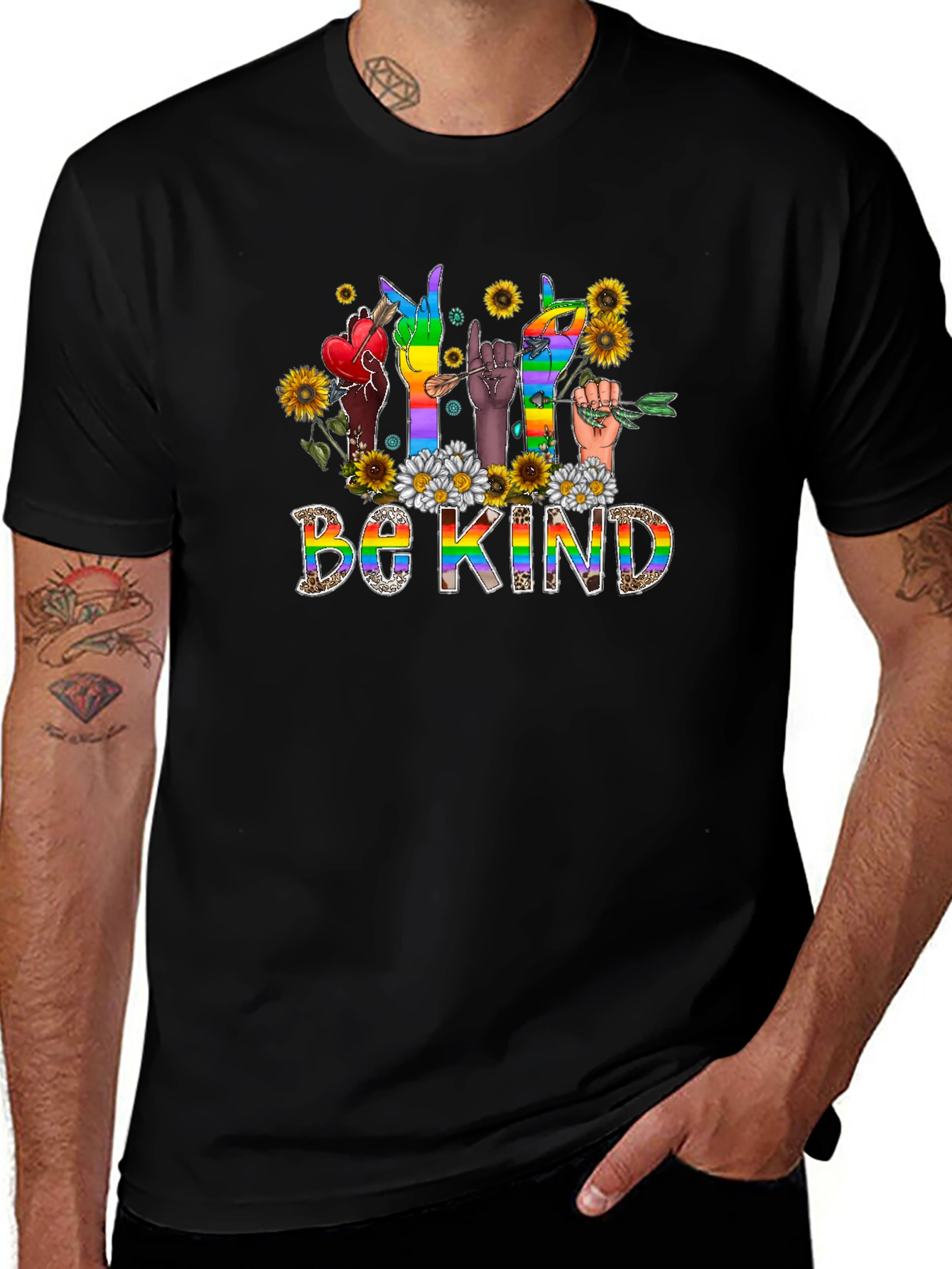 Be Kind Pride Sign Language Graphic Tee