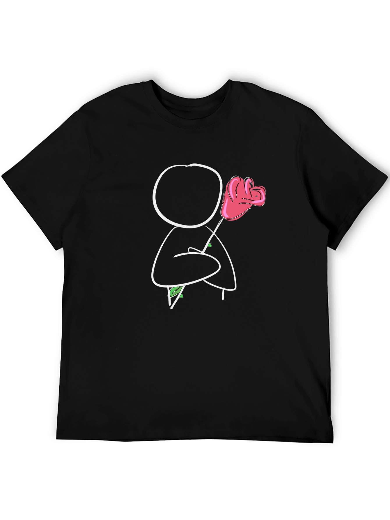 Romantic Stick Figure T-Shirt - Black
