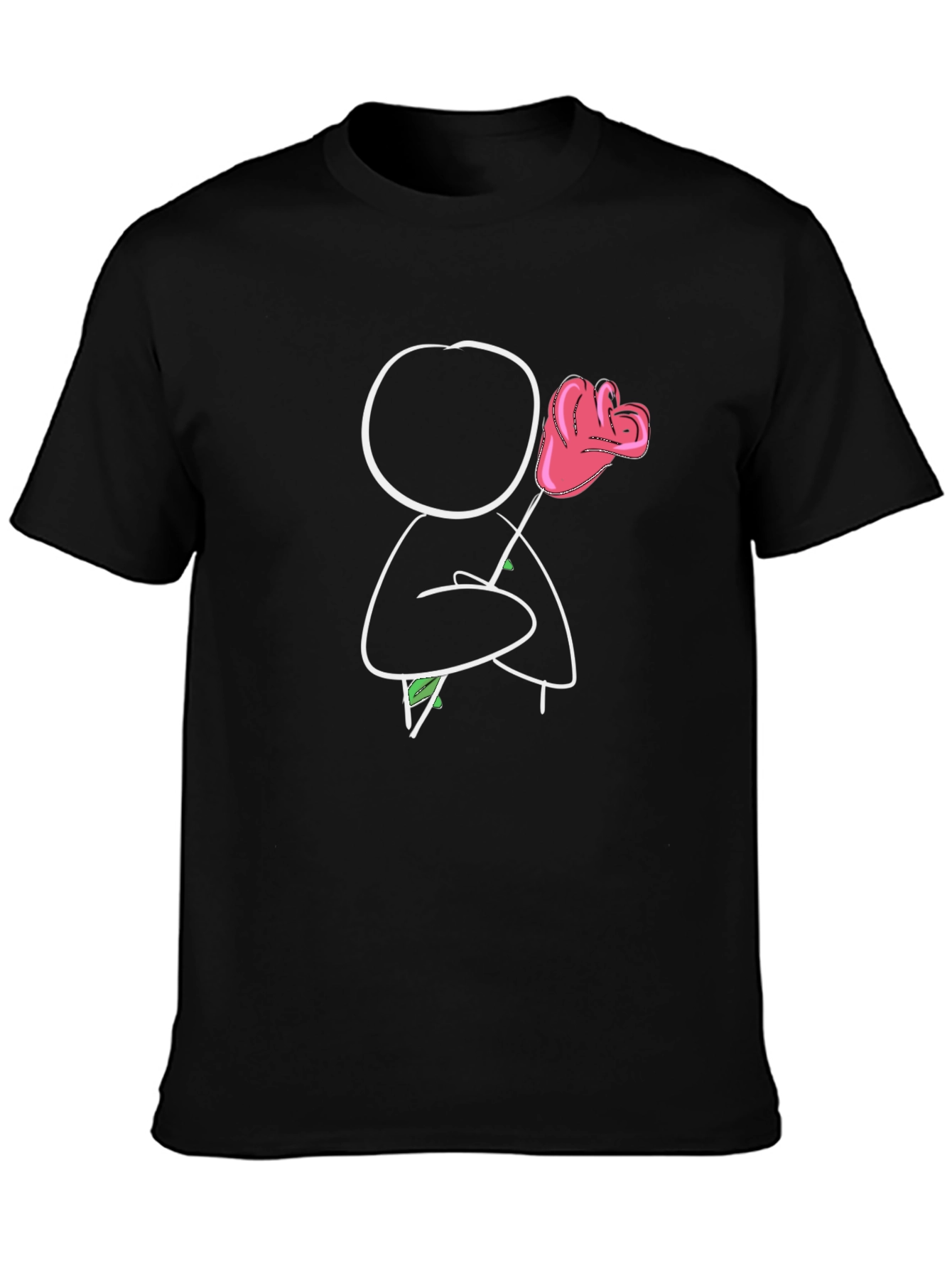 Romantic Stick Figure T-Shirt - Black