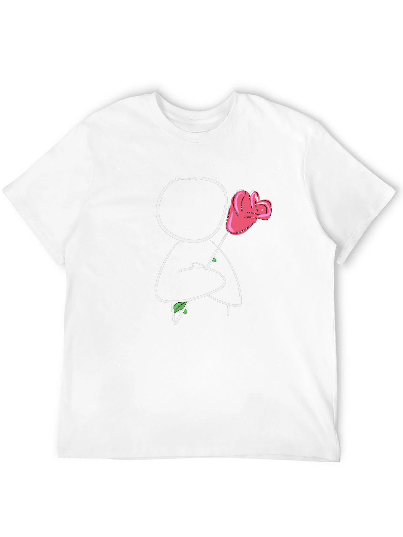 Romantic Stick Figure T-Shirt - Black