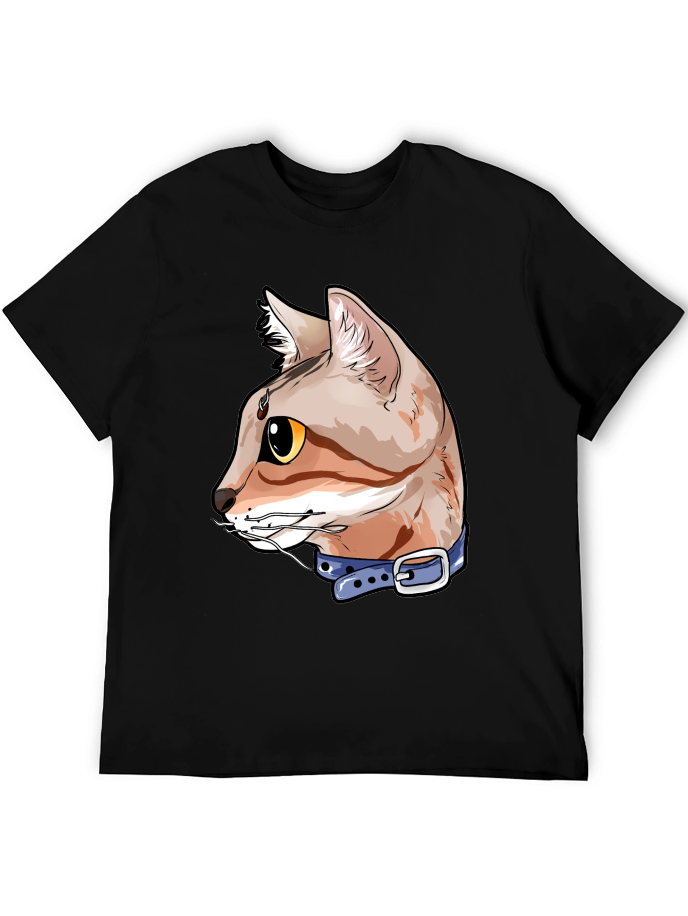 Cool Cat T-Shirt - Black Cotton Tee
