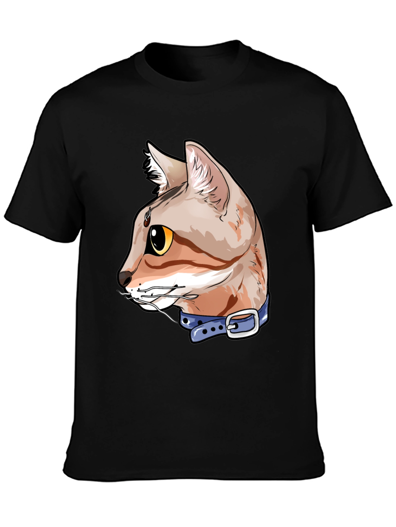 Cool Cat T-Shirt - Black Cotton Tee