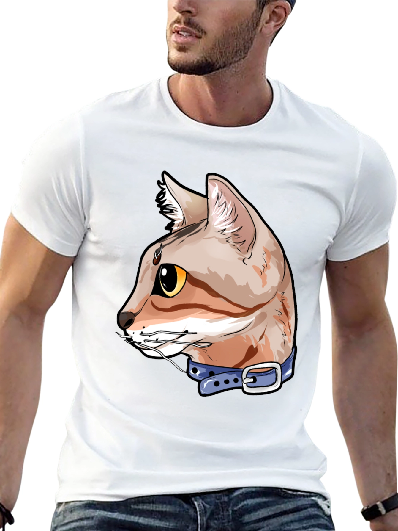 Cool Cat T-Shirt - Black Cotton Tee