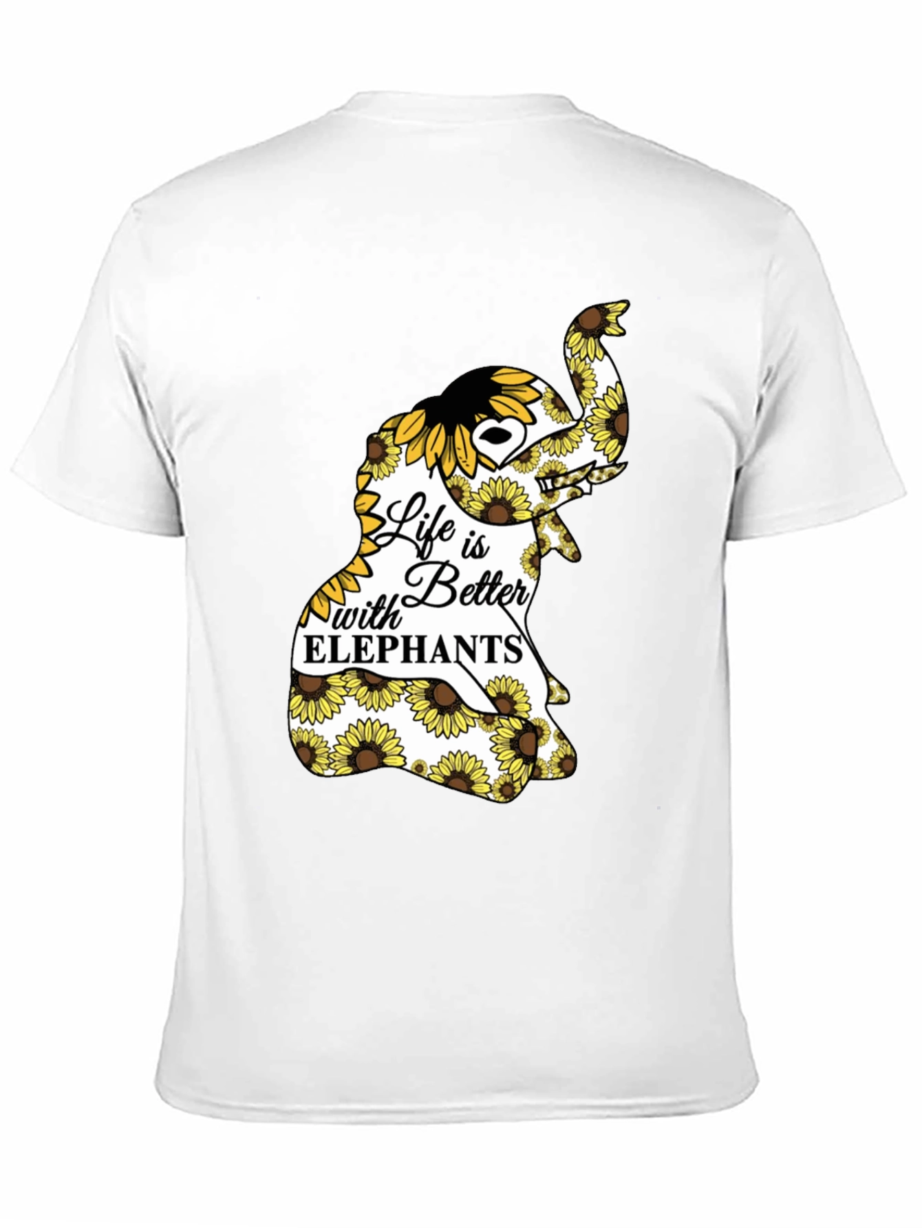 Elephant Sunflower Graphic Tee