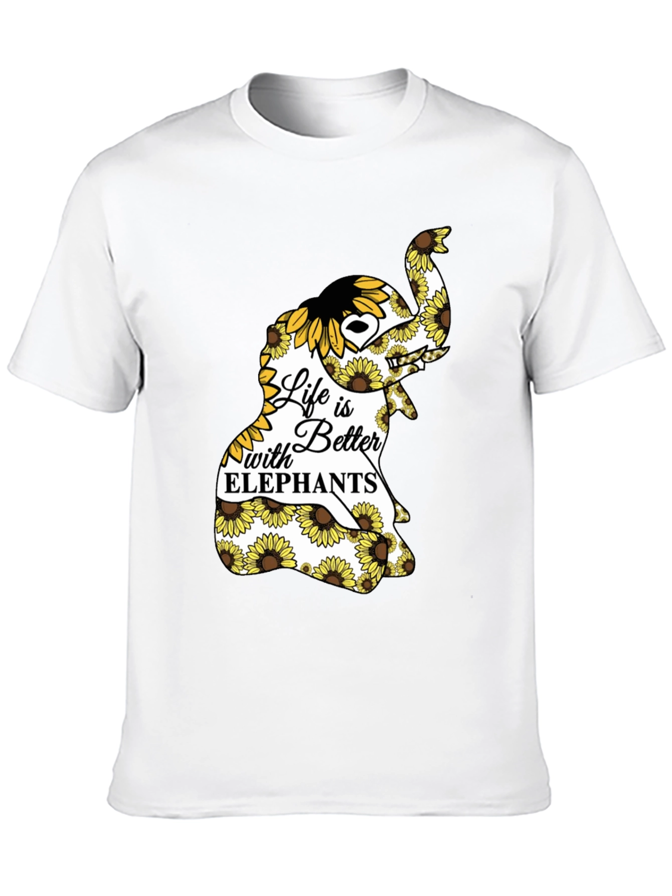 Elephant Sunflower Graphic Tee