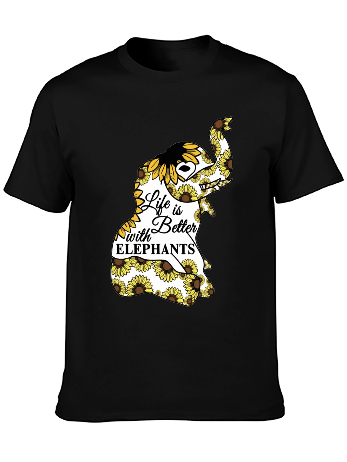 Elephant Sunflower Graphic Tee
