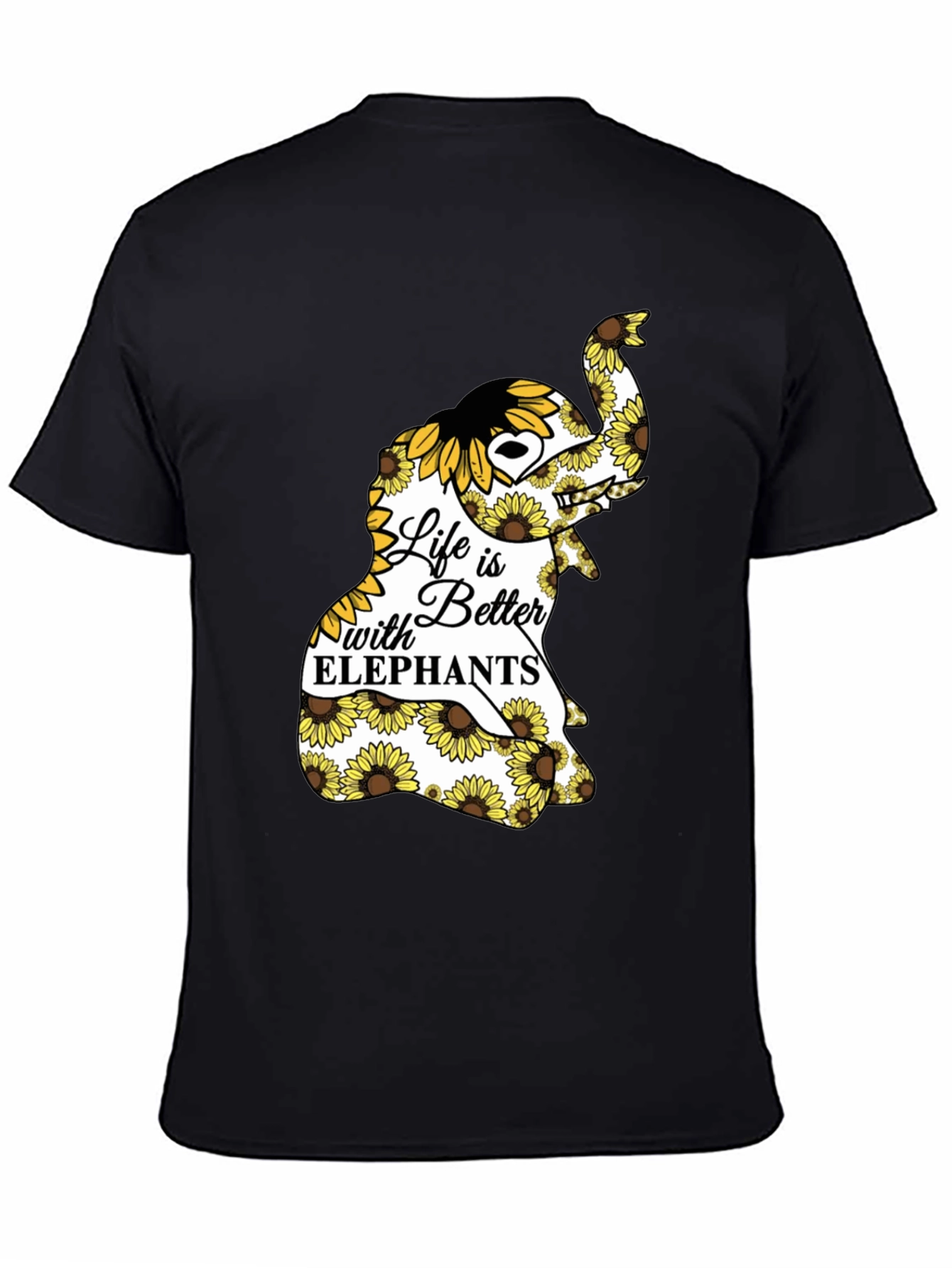Elephant Sunflower Graphic Tee