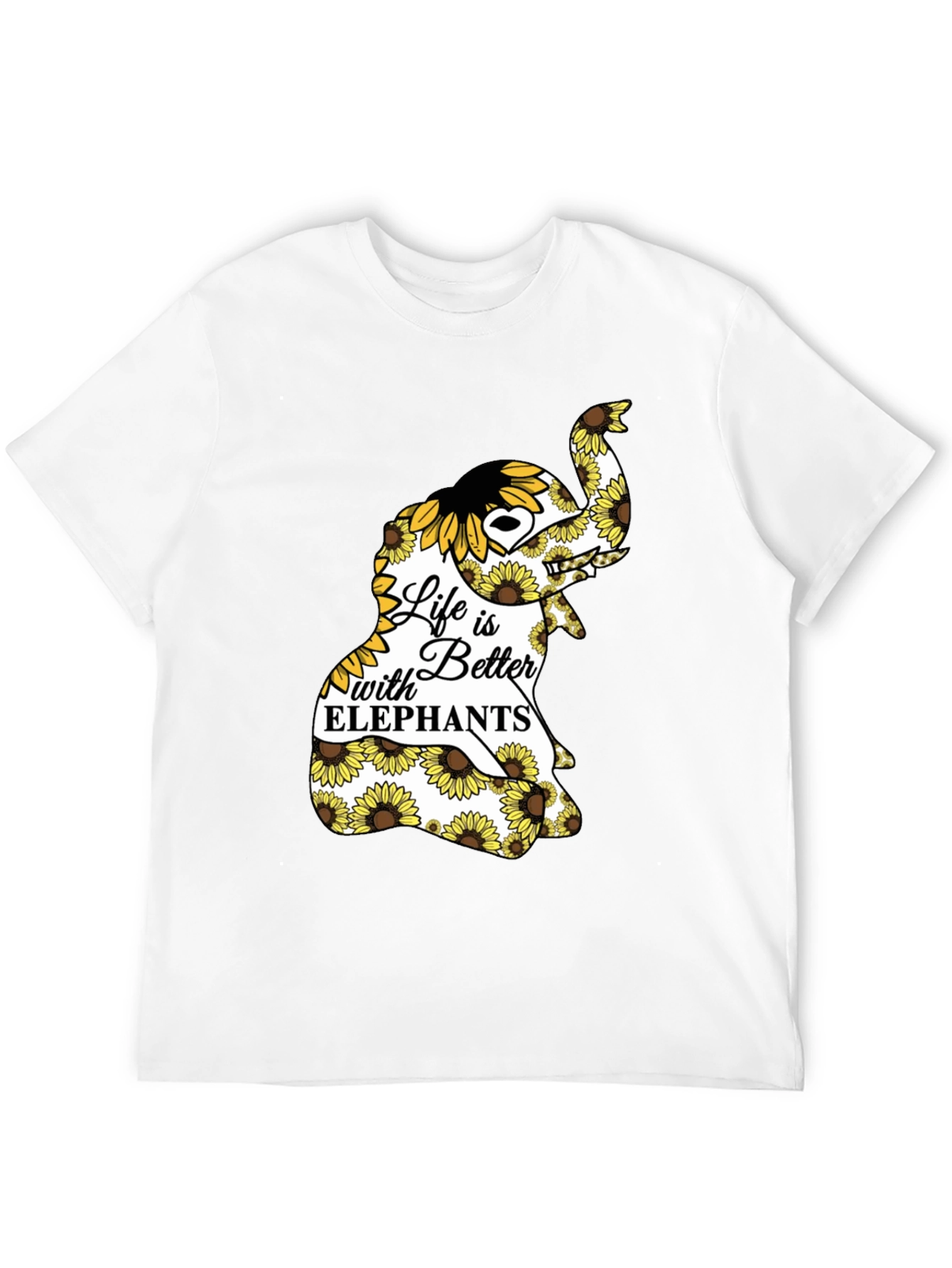 Elephant Sunflower Graphic Tee