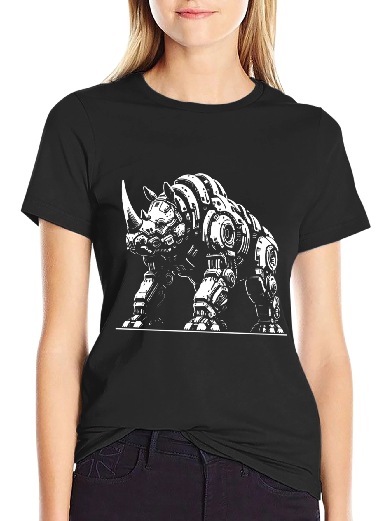 Robotic Rhino Graphic Tee - Black