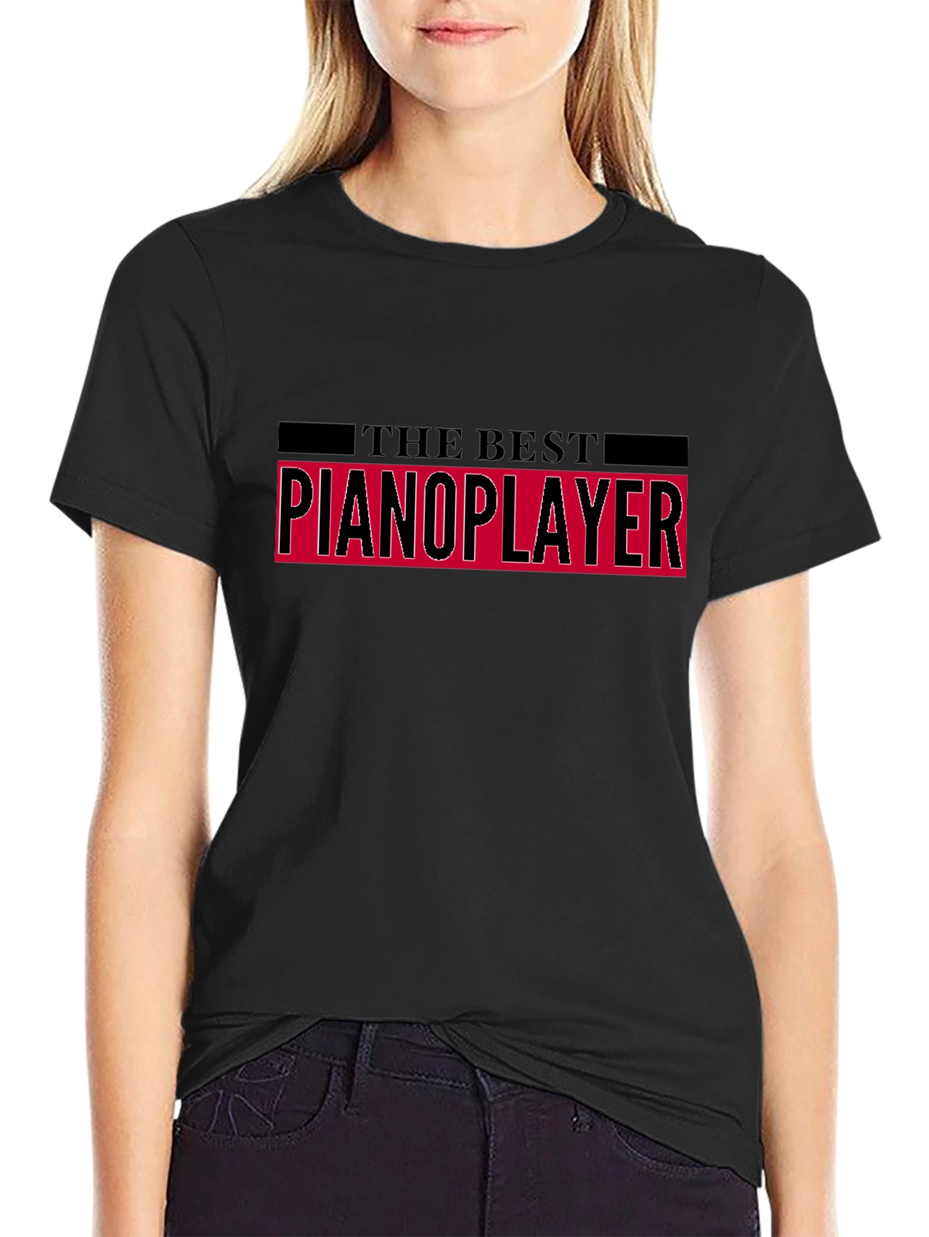 The Best Pianoplayer Black T-Shirt