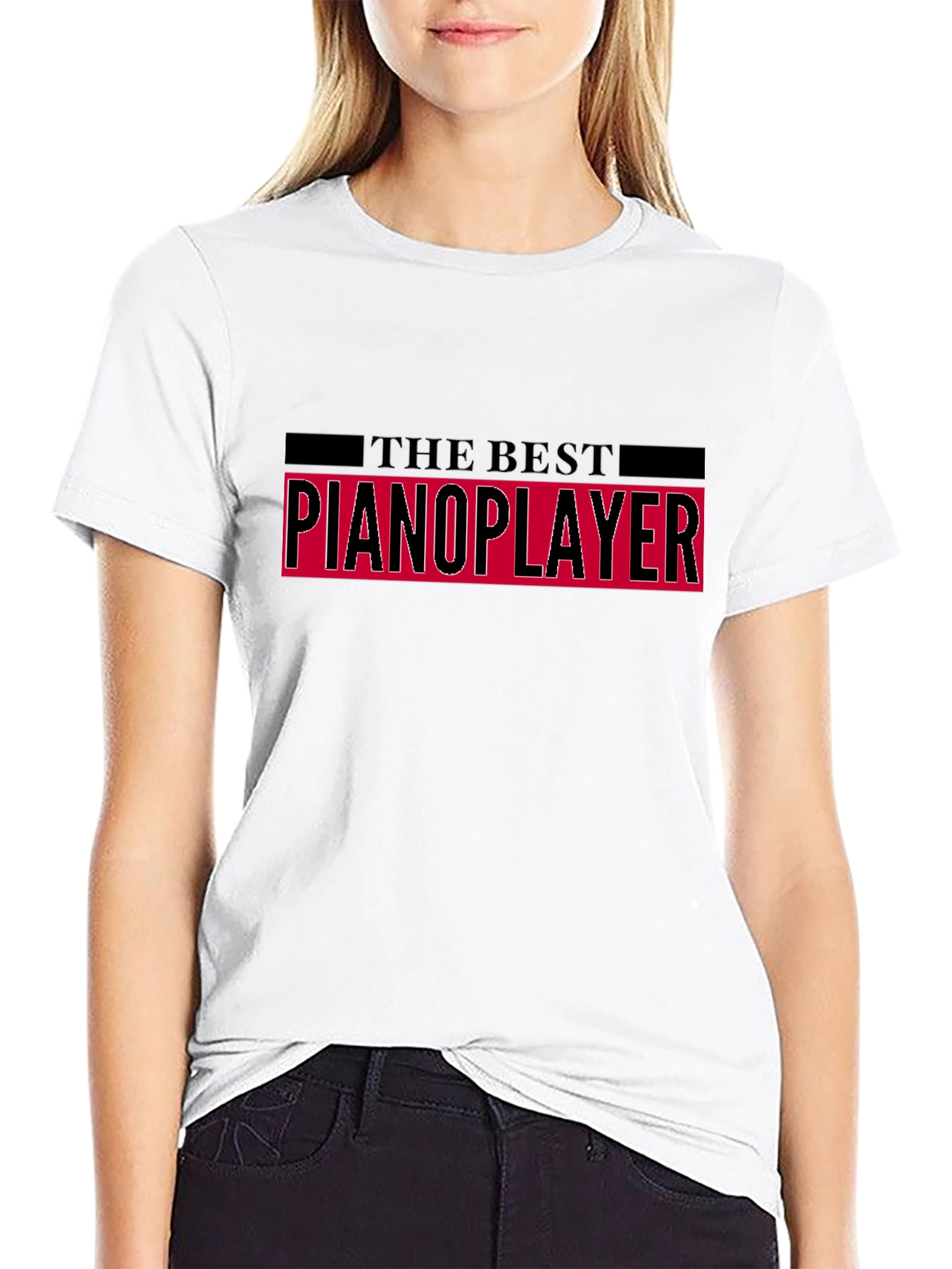 The Best Pianoplayer Black T-Shirt
