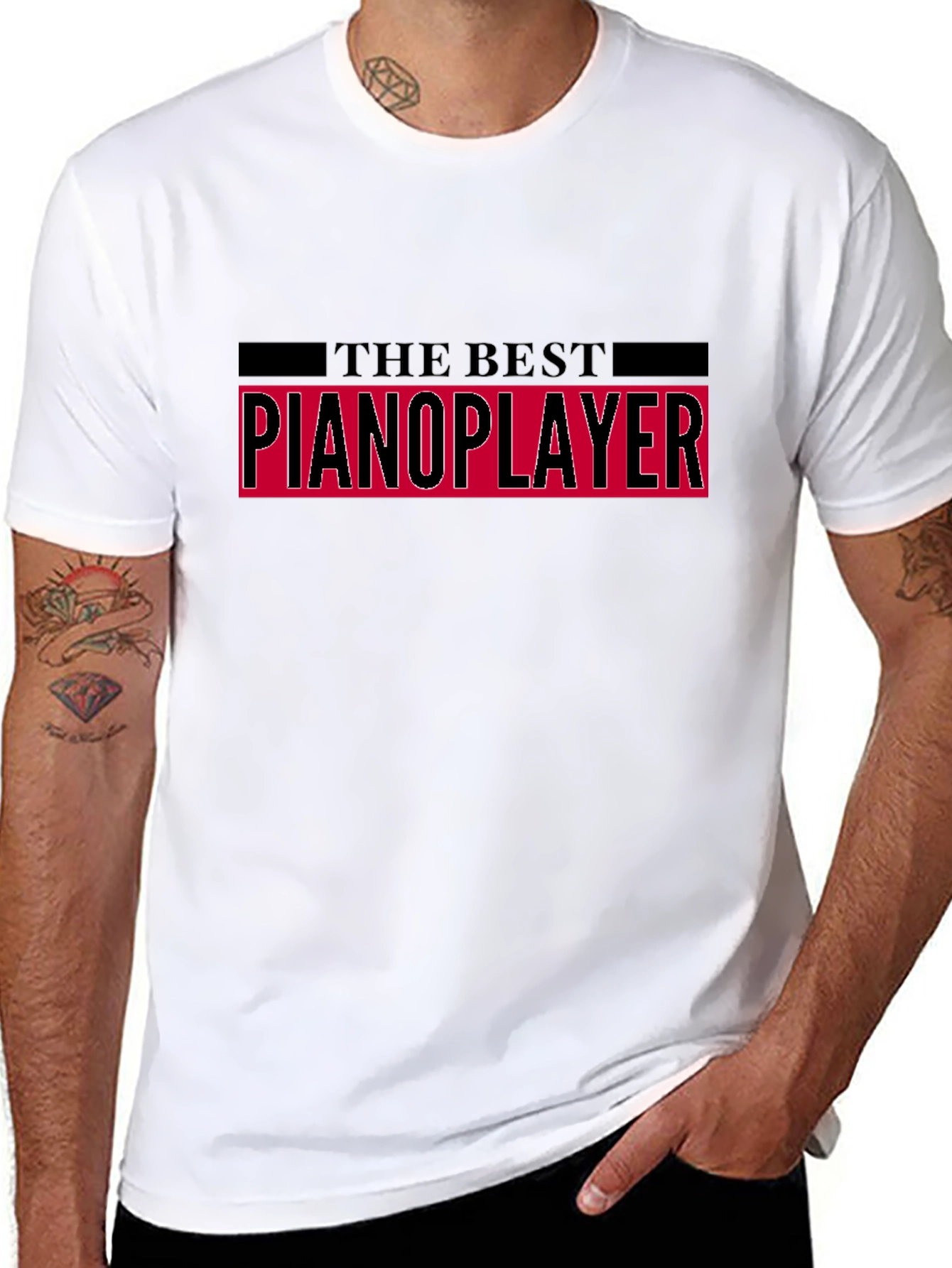 The Best Pianoplayer Black T-Shirt