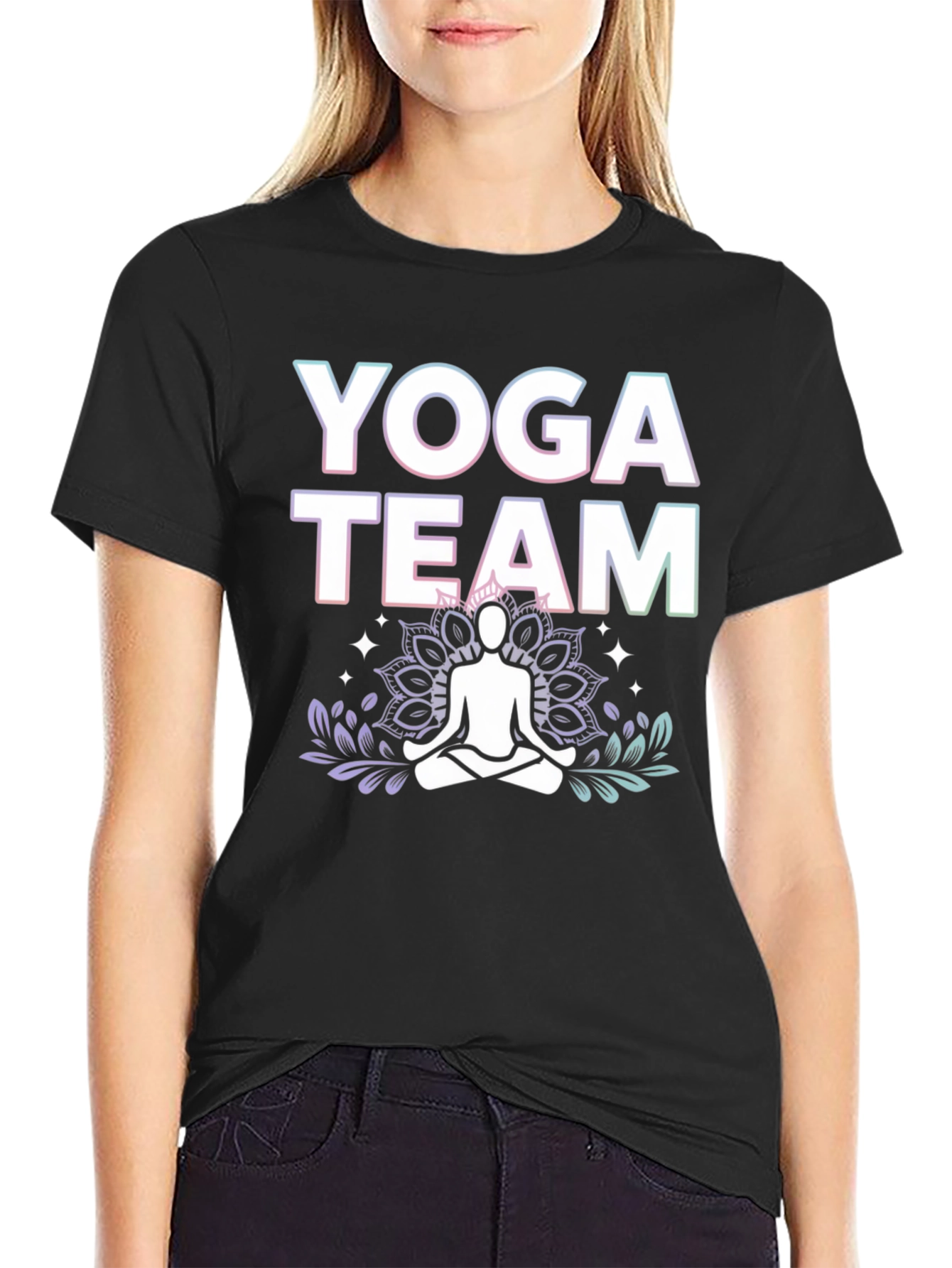 Yoga Team Graphic Tee - Black Cotton Blend