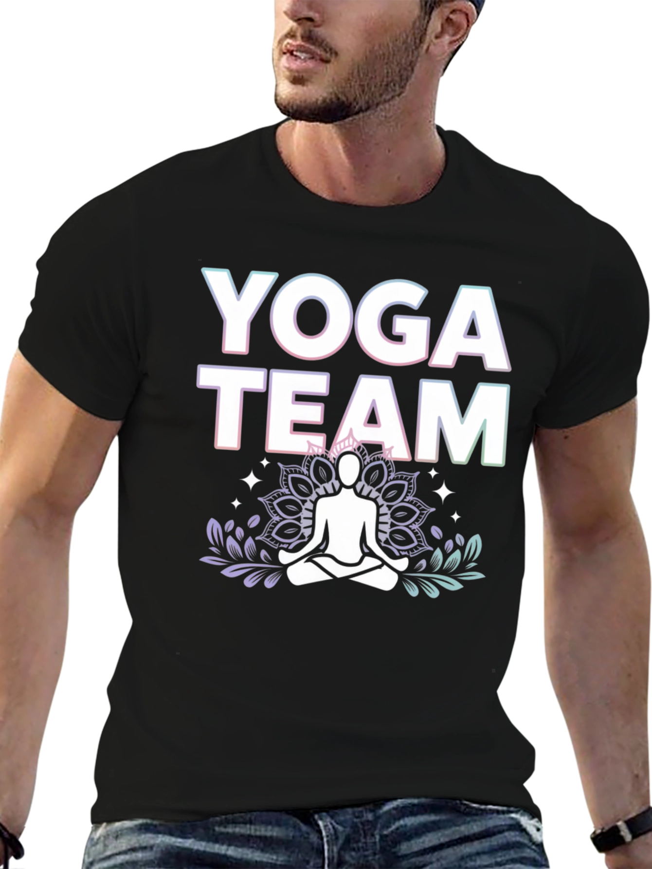 Yoga Team Graphic Tee - Black Cotton Blend