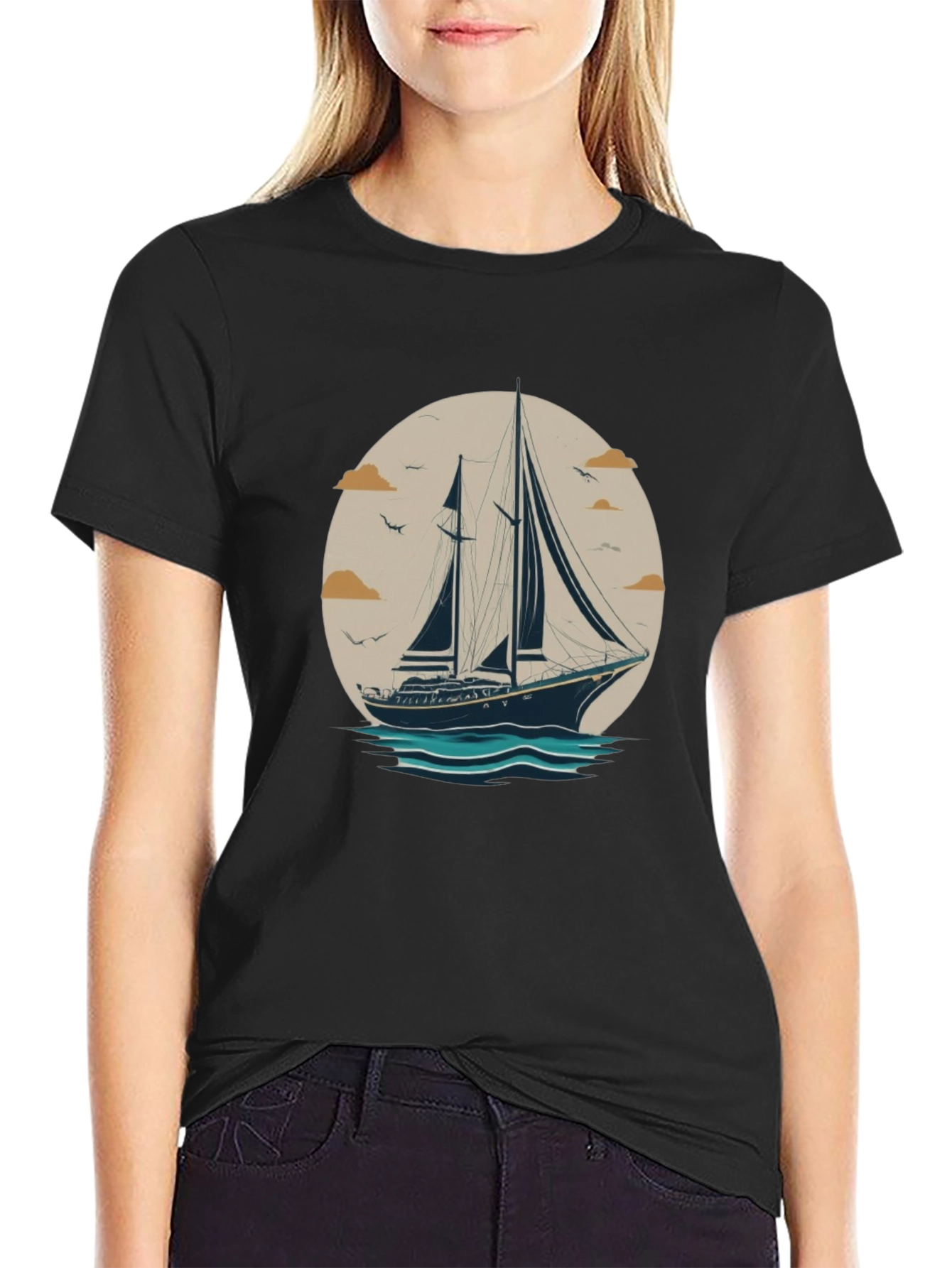 Sailboat Graphic T-Shirt - Nautical Design Tee