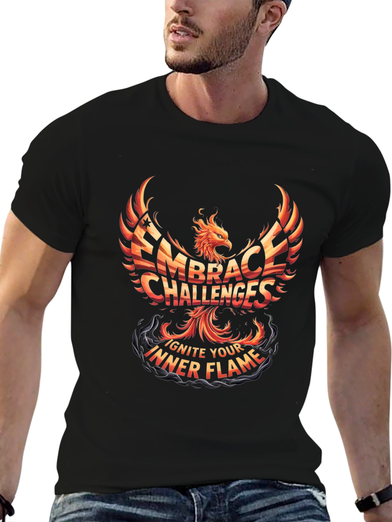 Embrace Challenges Phoenix Graphic T-Shirt