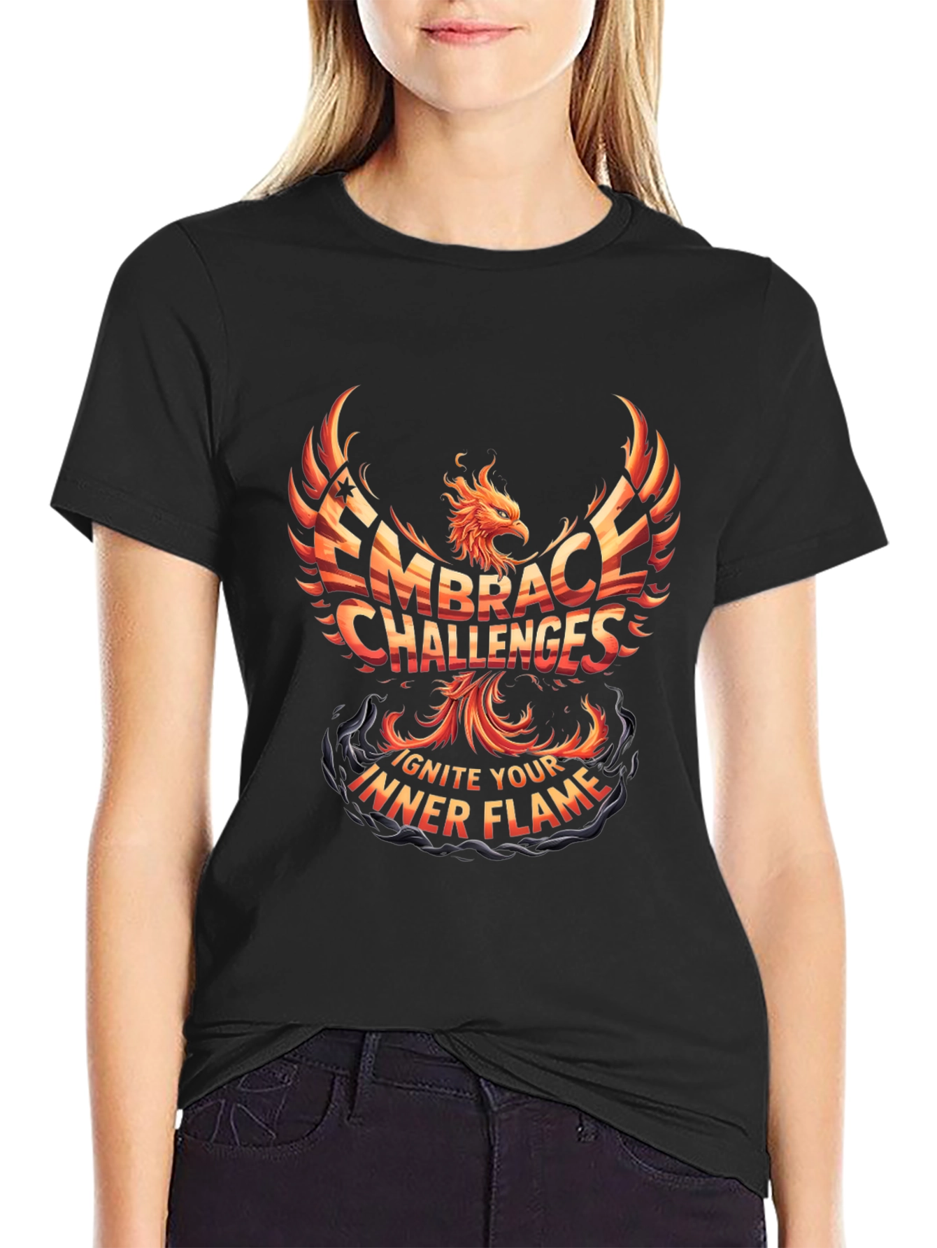 Embrace Challenges Phoenix Graphic T-Shirt