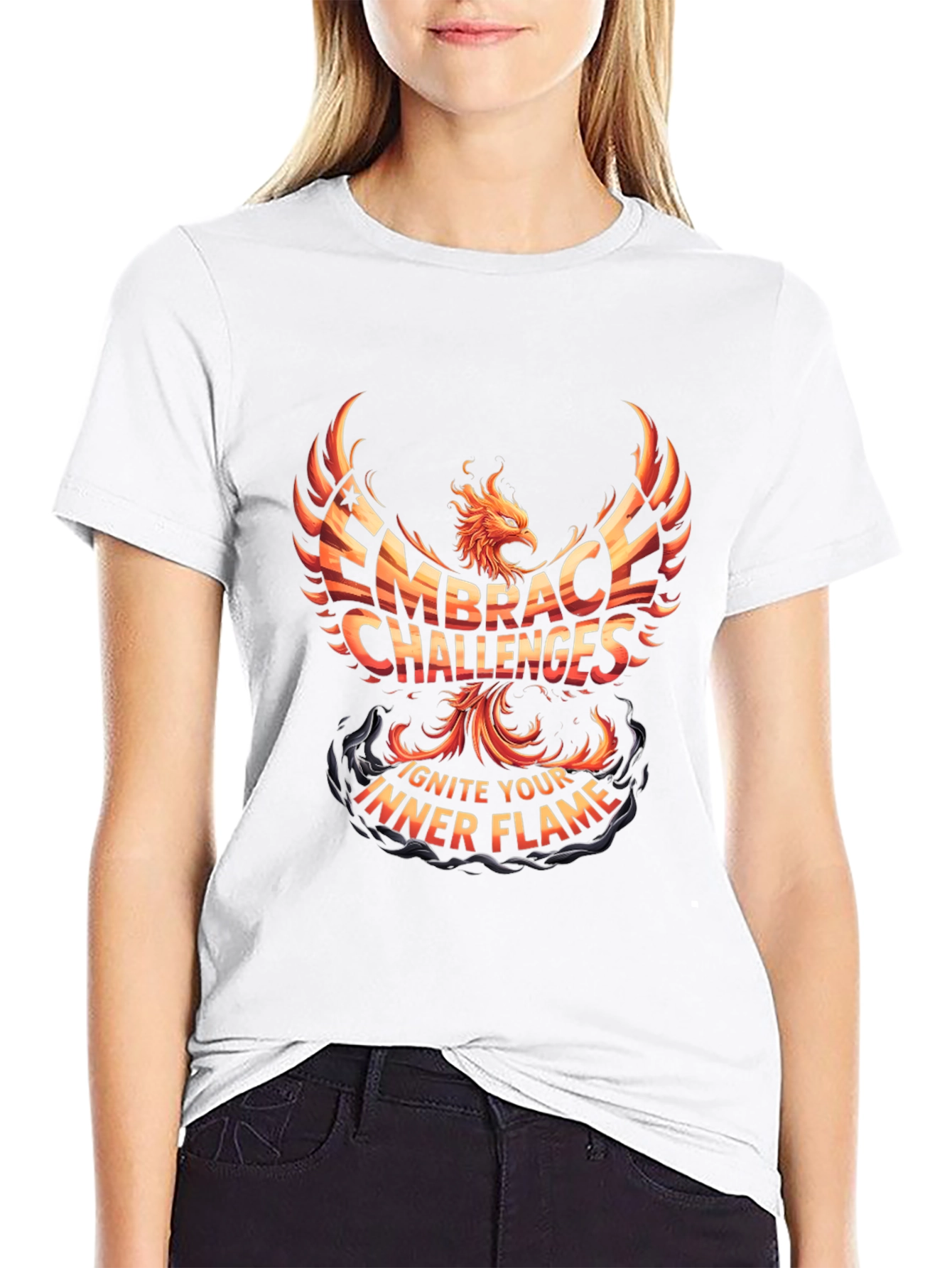 Embrace Challenges Phoenix Graphic T-Shirt