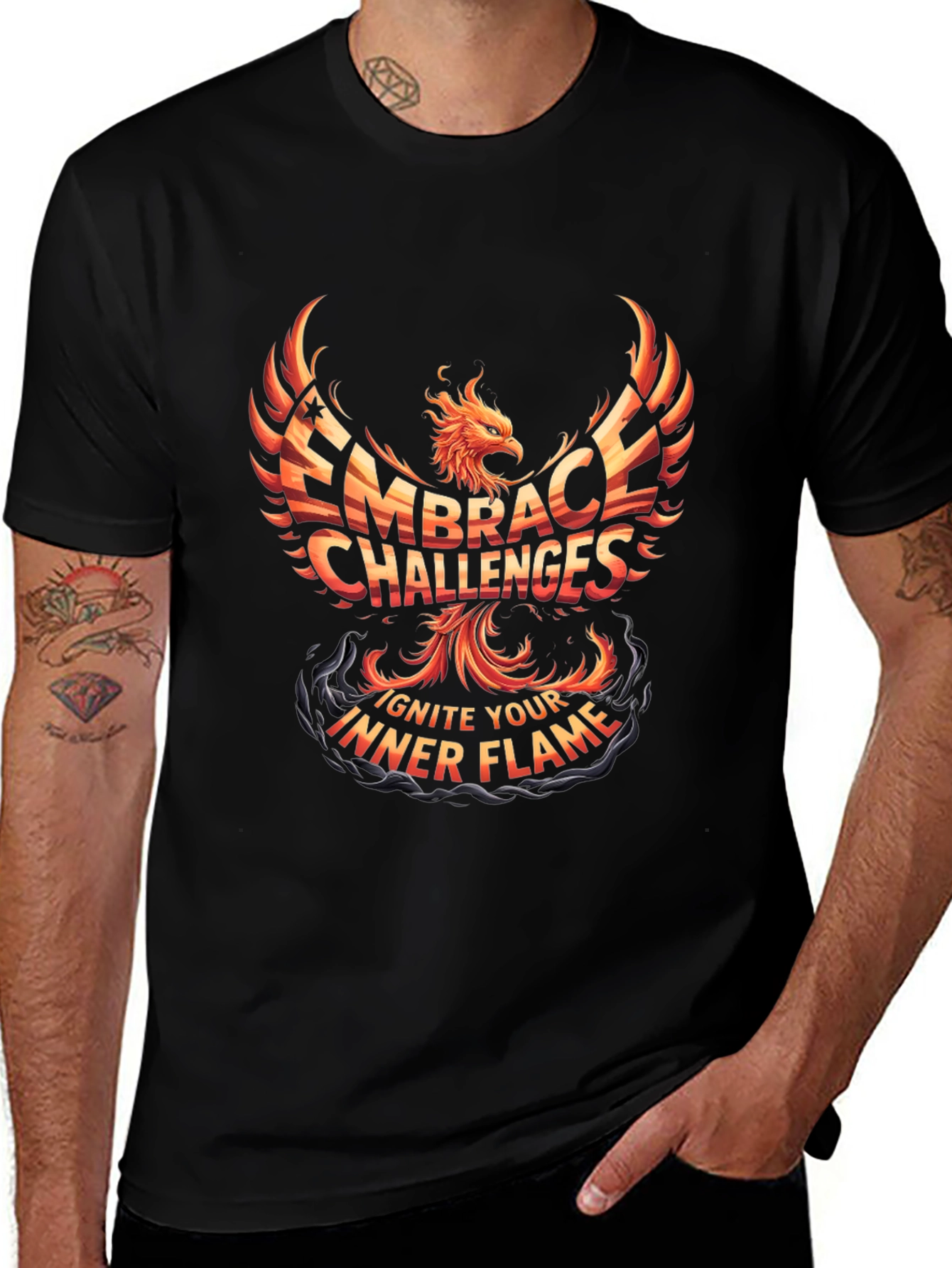 Embrace Challenges Phoenix Graphic T-Shirt