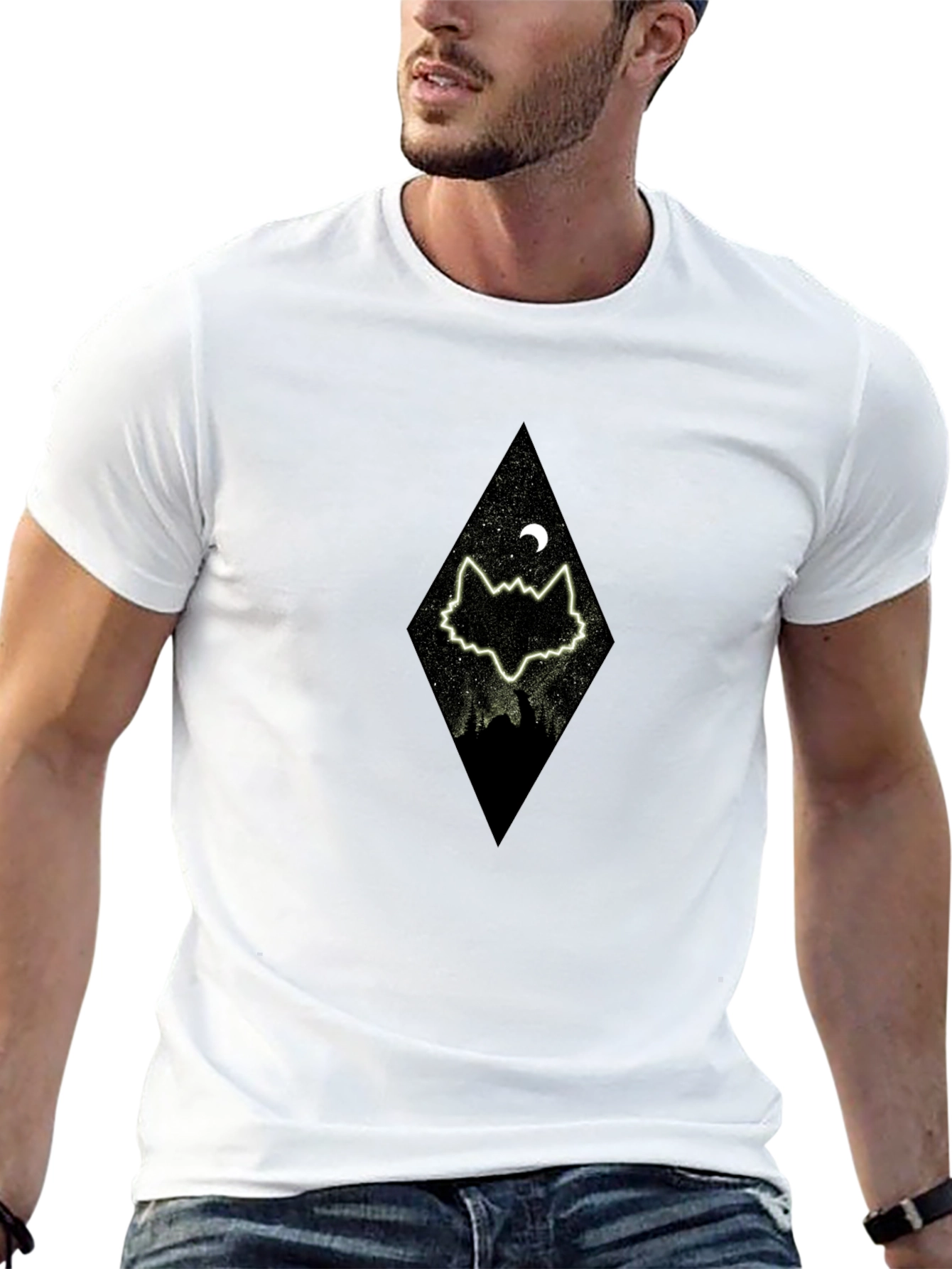 Wolf Moon Black T-Shirt - Graphic Tee